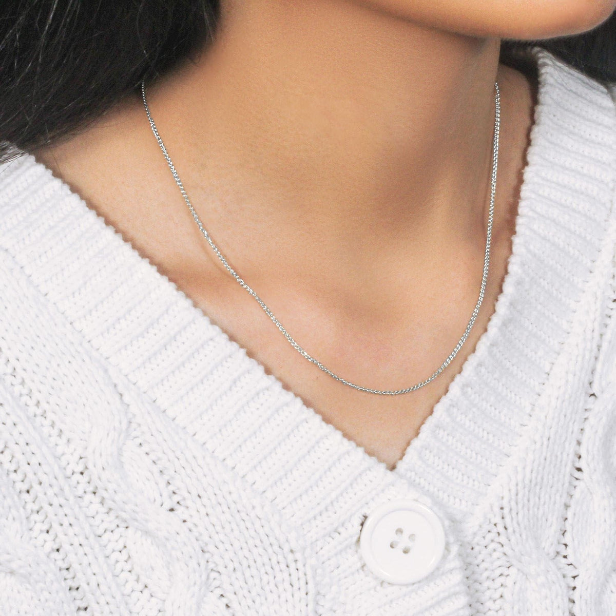 18k White Gold Round Wheat Chain (1.40 mm) - LinkagejewelrydesignLinkagejewelrydesign