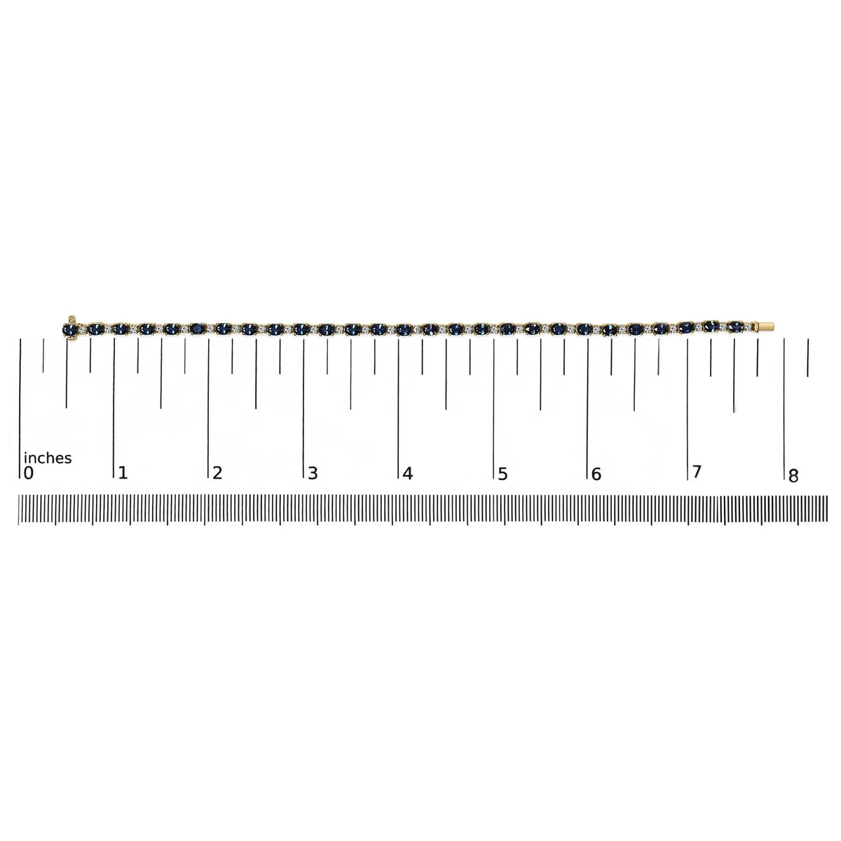 18K Yellow Gold 3/4 Cttw Diamond and 5 1/3 Cttw Oval Blue Sapphire Alternating Link Bracelet (G - H Color, VS1 - VS2 Clarity) - 7.25&quot; Inches - LinkagejewelrydesignLinkagejewelrydesign