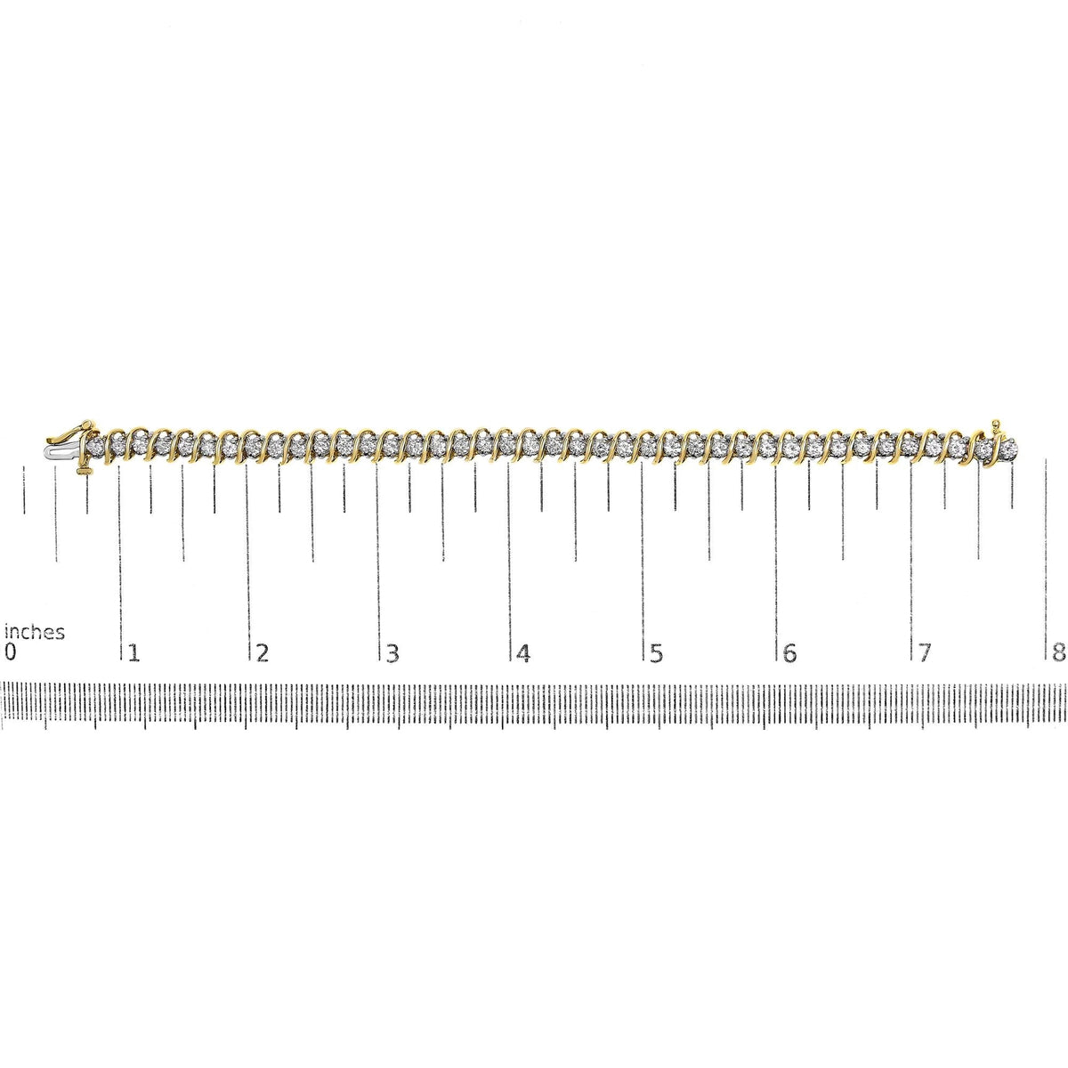 18K Yellow Gold 4.0 Cttw Round - Cut Diamond S - Link 7" Inch Tennis Bracelet (I - J Color, SI1 - SI2 Clarity) - LinkagejewelrydesignLinkagejewelrydesign