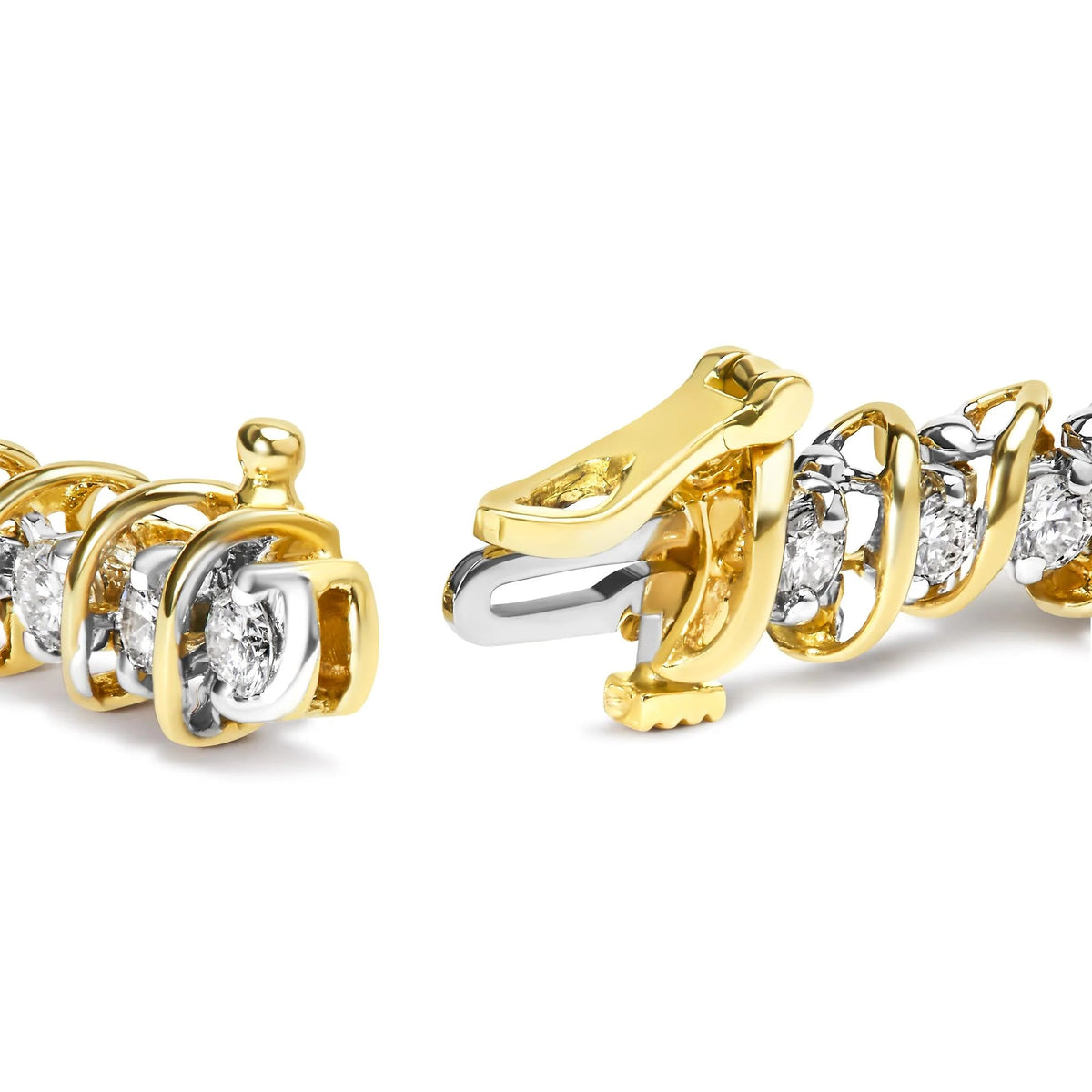 18K Yellow Gold 4.0 Cttw Round - Cut Diamond S - Link 7" Inch Tennis Bracelet (I - J Color, SI1 - SI2 Clarity) - LinkagejewelrydesignLinkagejewelrydesign