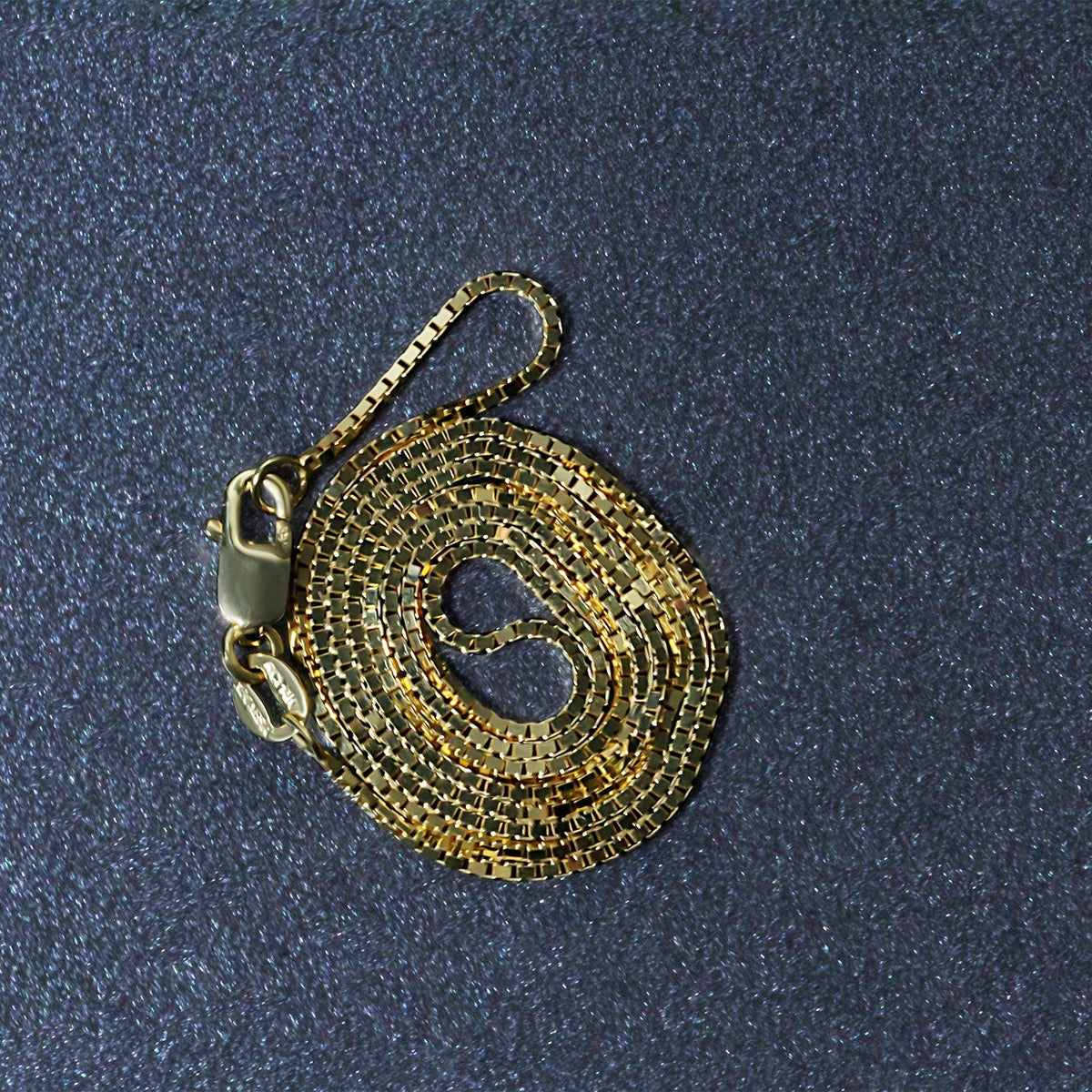 18k Yellow Gold Classic Box Chain (0.85 mm) - LinkagejewelrydesignLinkagejewelrydesign