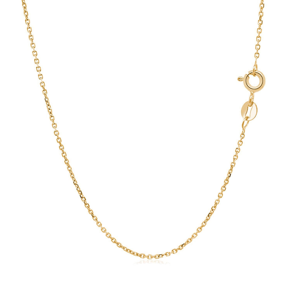 18k Yellow Gold Diamond Cut Cable Link Chain (1.10 mm) - LinkagejewelrydesignLinkagejewelrydesign