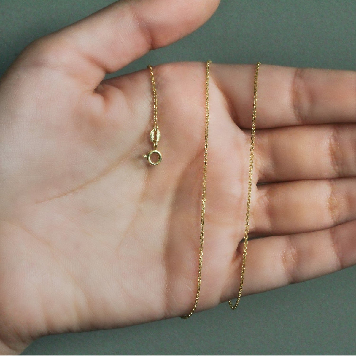 18k Yellow Gold Diamond Cut Cable Link Chain (1.10 mm) - LinkagejewelrydesignLinkagejewelrydesign