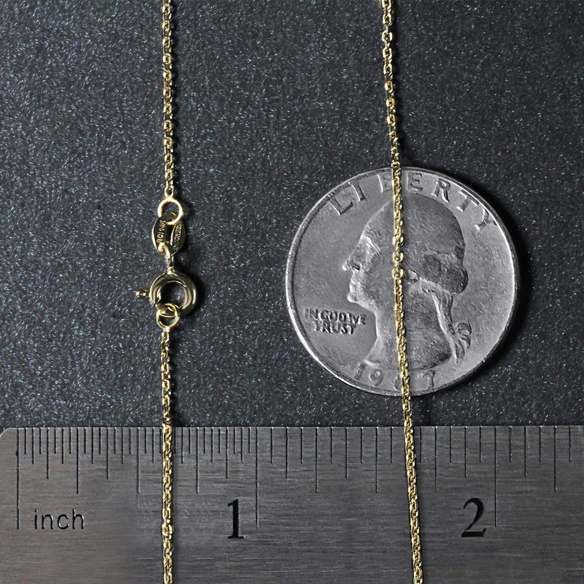 18k Yellow Gold Diamond Cut Cable Link Chain (1.10 mm) - LinkagejewelrydesignLinkagejewelrydesign