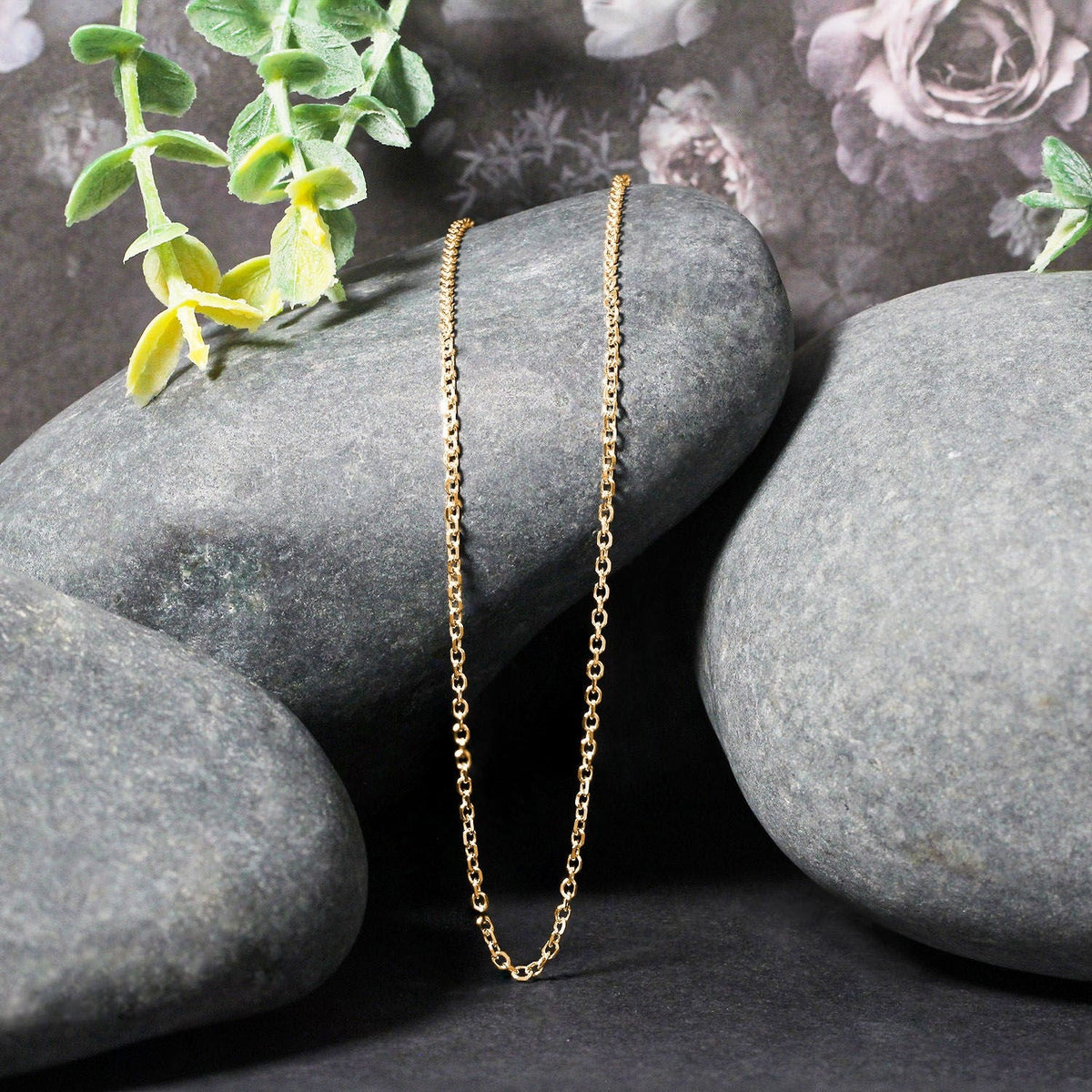 18k Yellow Gold Diamond Cut Cable Link Chain (1.50 mm) - LinkagejewelrydesignLinkagejewelrydesign