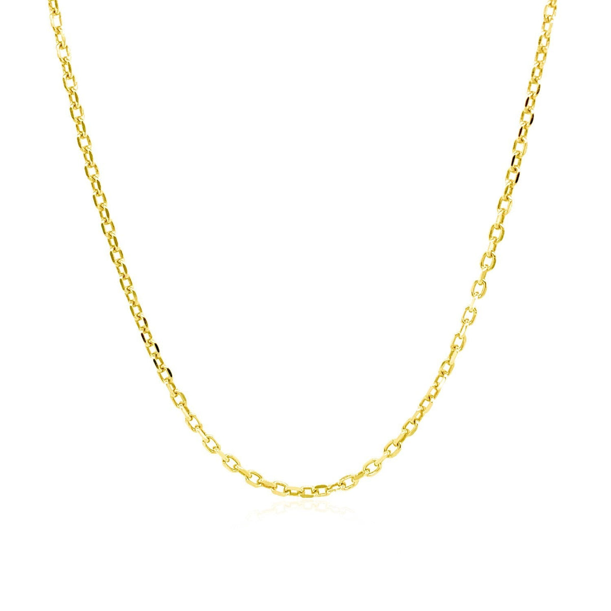 18k Yellow Gold Diamond Cut Cable Link Chain (1.50 mm) - LinkagejewelrydesignLinkagejewelrydesign