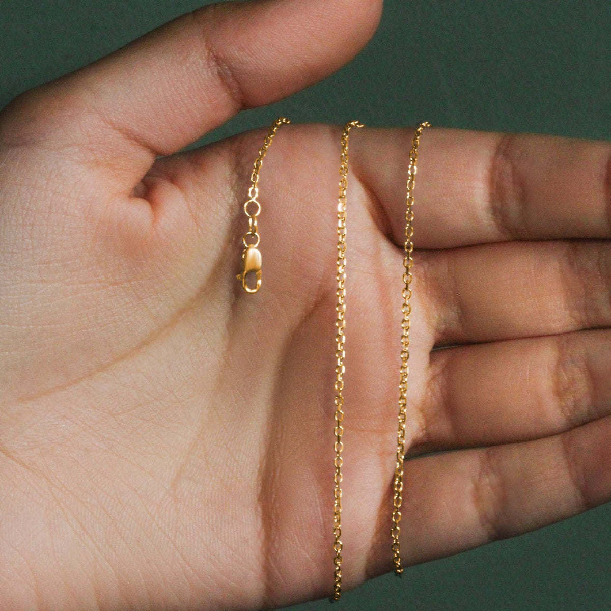 18k Yellow Gold Diamond Cut Cable Link Chain (1.50 mm) - LinkagejewelrydesignLinkagejewelrydesign