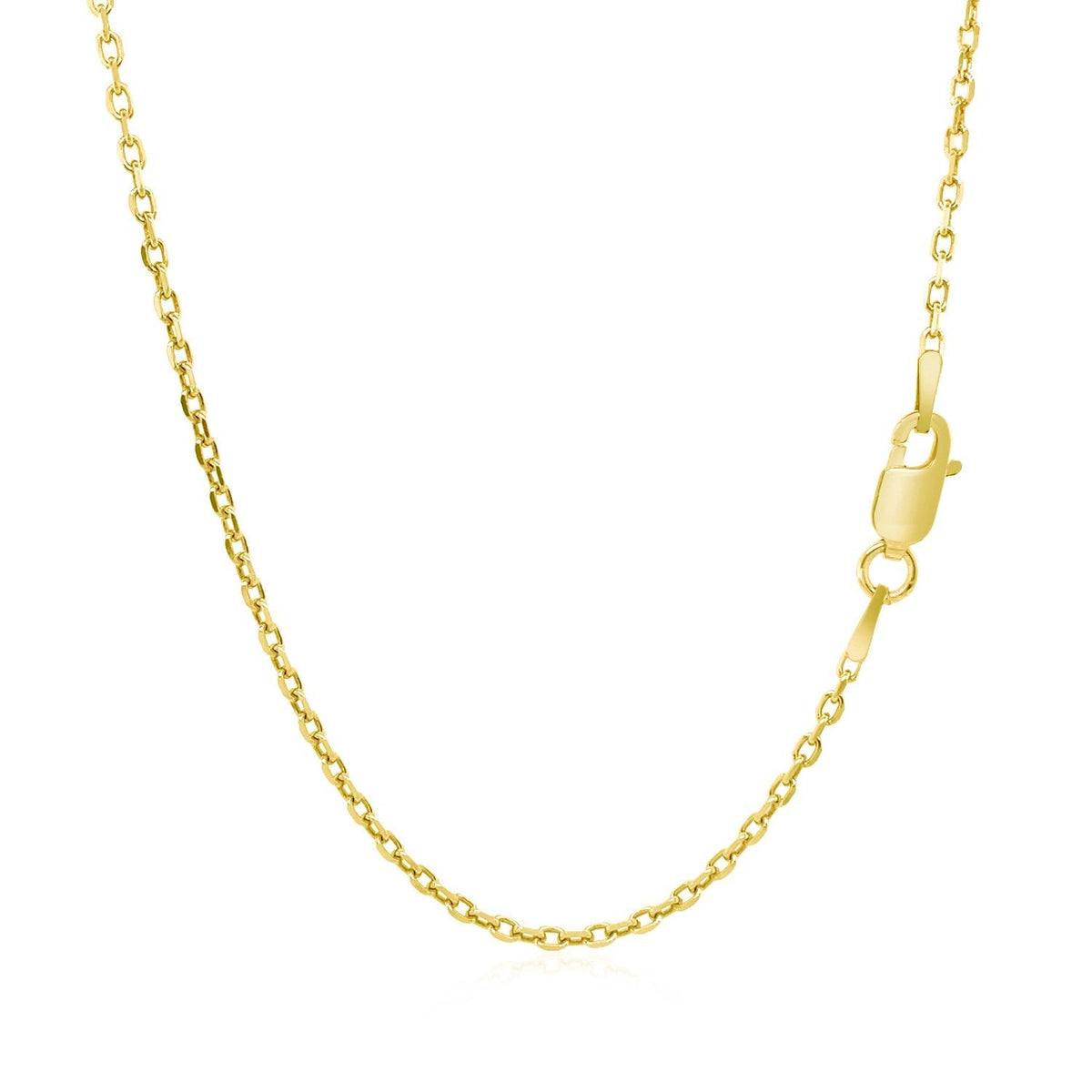 18k Yellow Gold Diamond Cut Cable Link Chain (1.50 mm) - LinkagejewelrydesignLinkagejewelrydesign