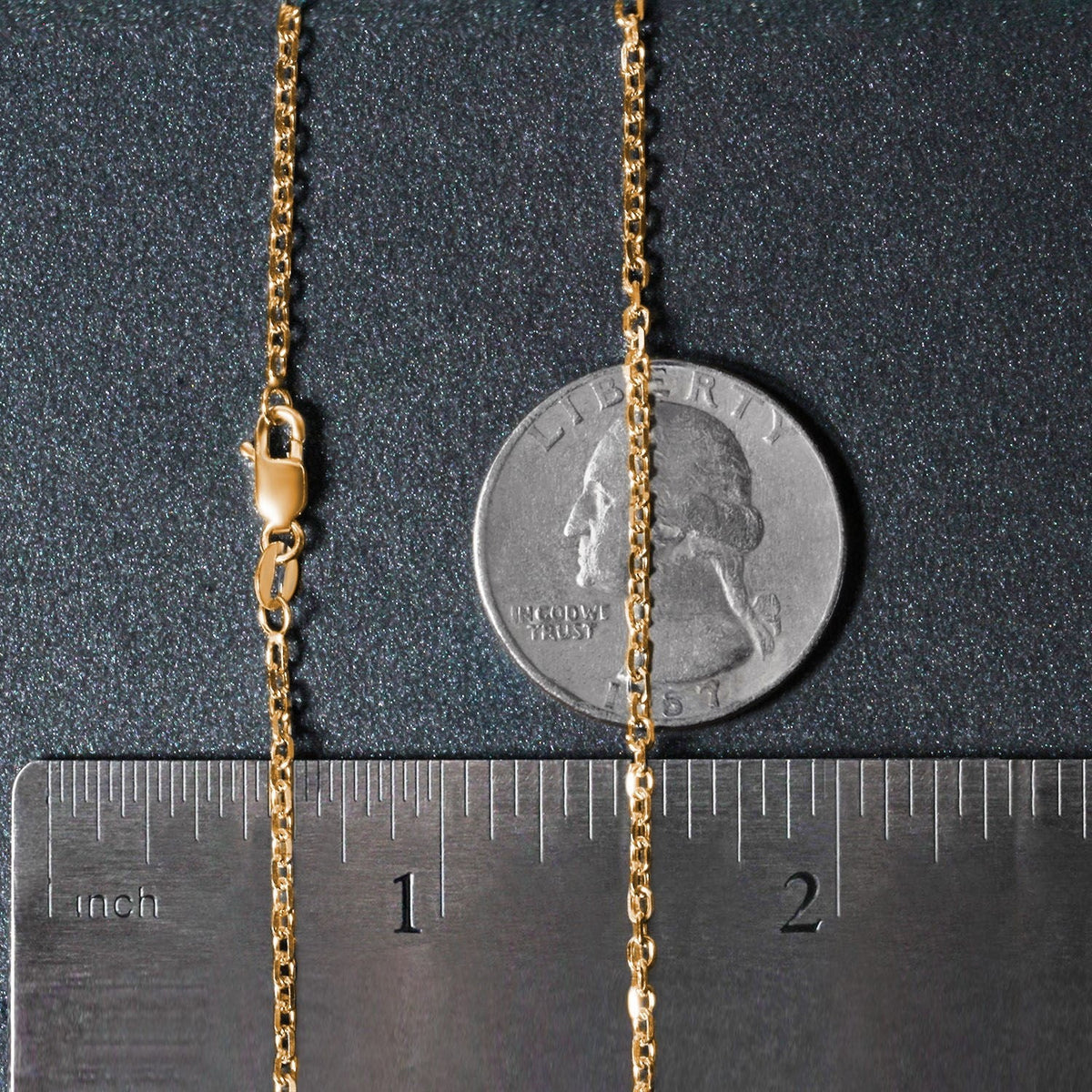 18k Yellow Gold Diamond Cut Cable Link Chain (1.90 mm) - LinkagejewelrydesignLinkagejewelrydesign