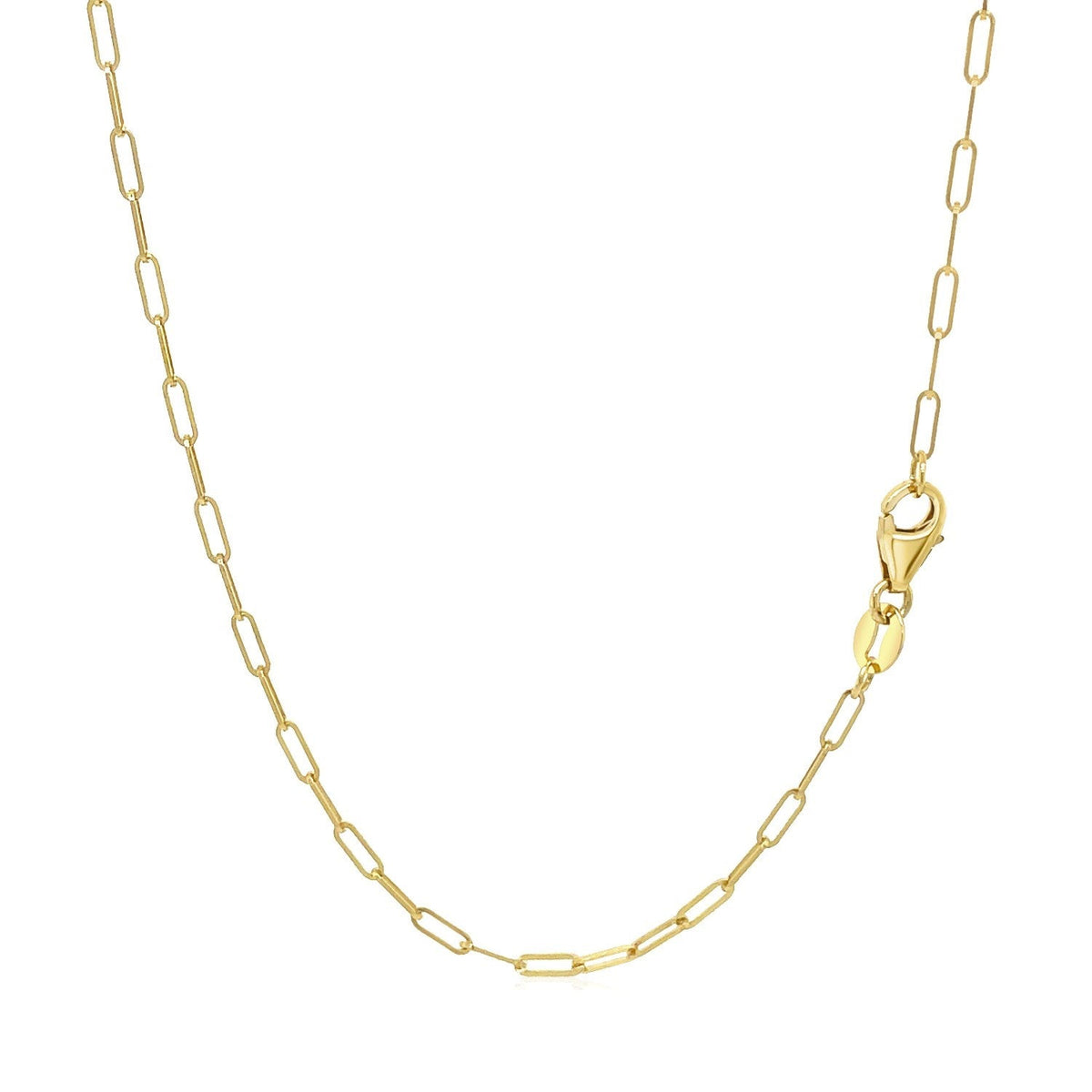 18K Yellow Gold Fine Paperclip Chain (1.50 mm) - LinkagejewelrydesignLinkagejewelrydesign