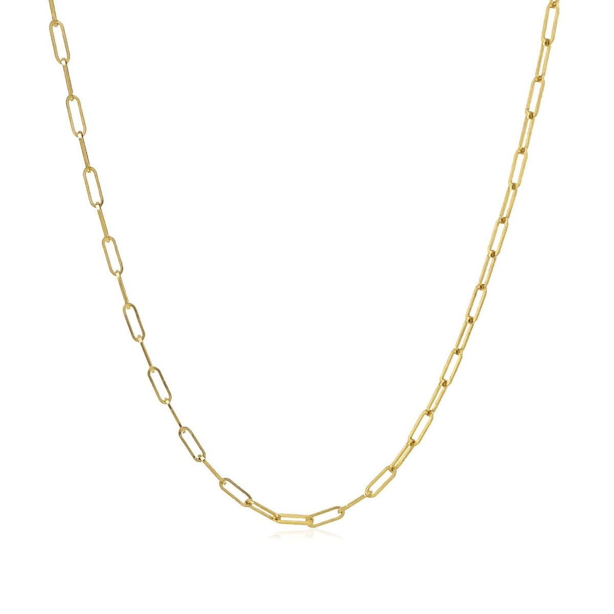 18K Yellow Gold Fine Paperclip Chain (1.50 mm) - LinkagejewelrydesignLinkagejewelrydesign