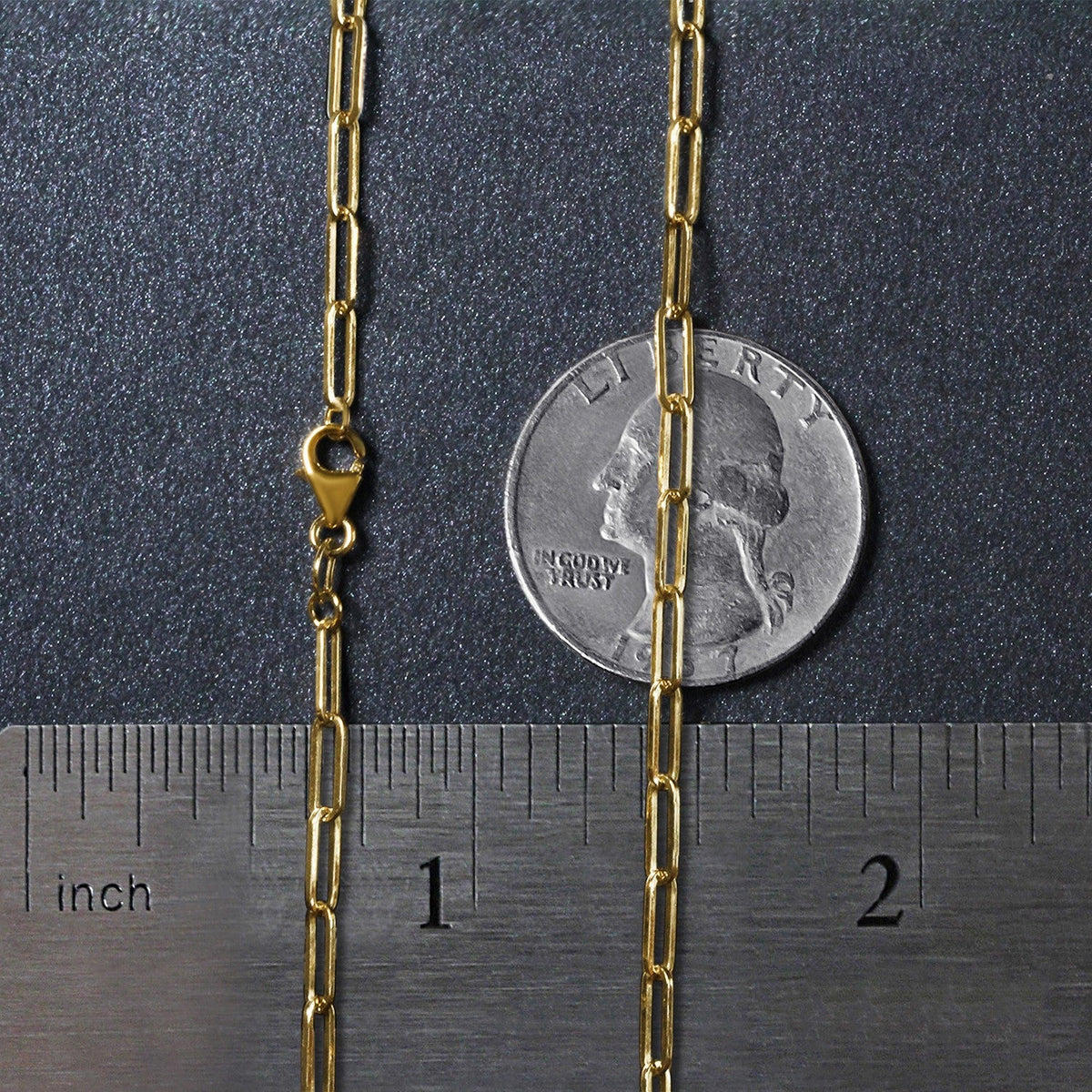 18K Yellow Gold Paperclip Chain (2.50 mm) - LinkagejewelrydesignLinkagejewelrydesign