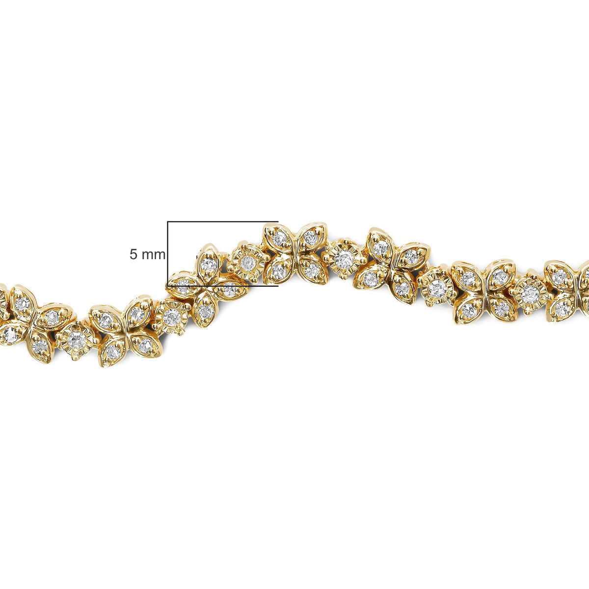 18K Yellow Gold Plated .925 Sterling Silver 1/4 Cttw Diamond Marquise Shaped Link 4" - 10" Adjustable Bolo Bracelet (I - J Color, I1 - I2 Clarity) - LinkagejewelrydesignLinkagejewelrydesign