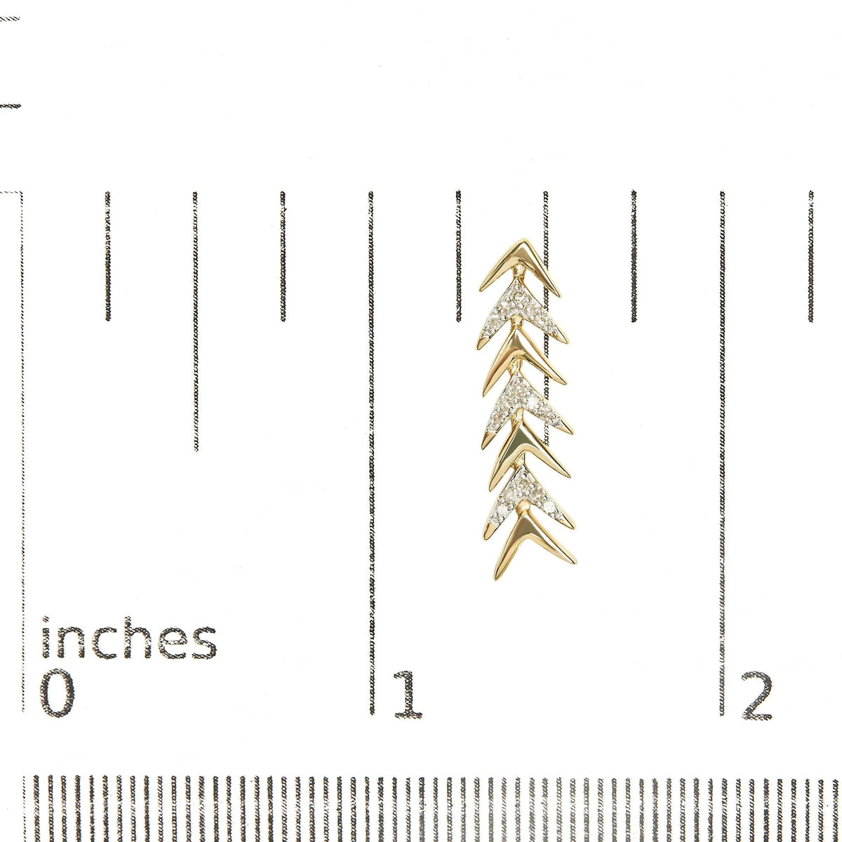 18K Yellow Gold Plated .925 Sterling Silver 1/5 Cttw Diamond Chevron Arrow Stud Earring (I - J Color, I2 - I3 Clarity) - LinkagejewelrydesignLinkagejewelrydesign