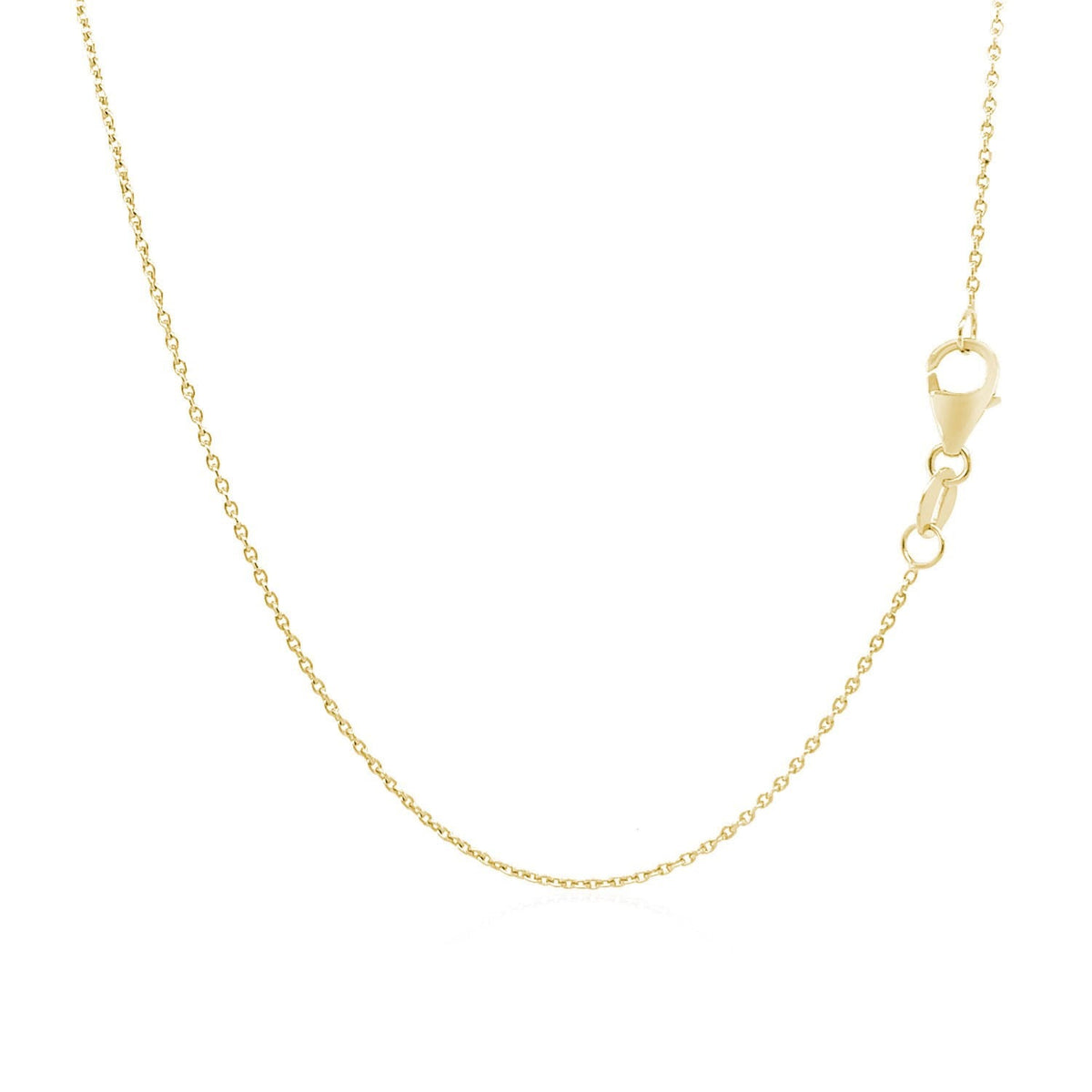 18k Yellow Gold Round Cable Link Chain (0.97 mm) - LinkagejewelrydesignLinkagejewelrydesign