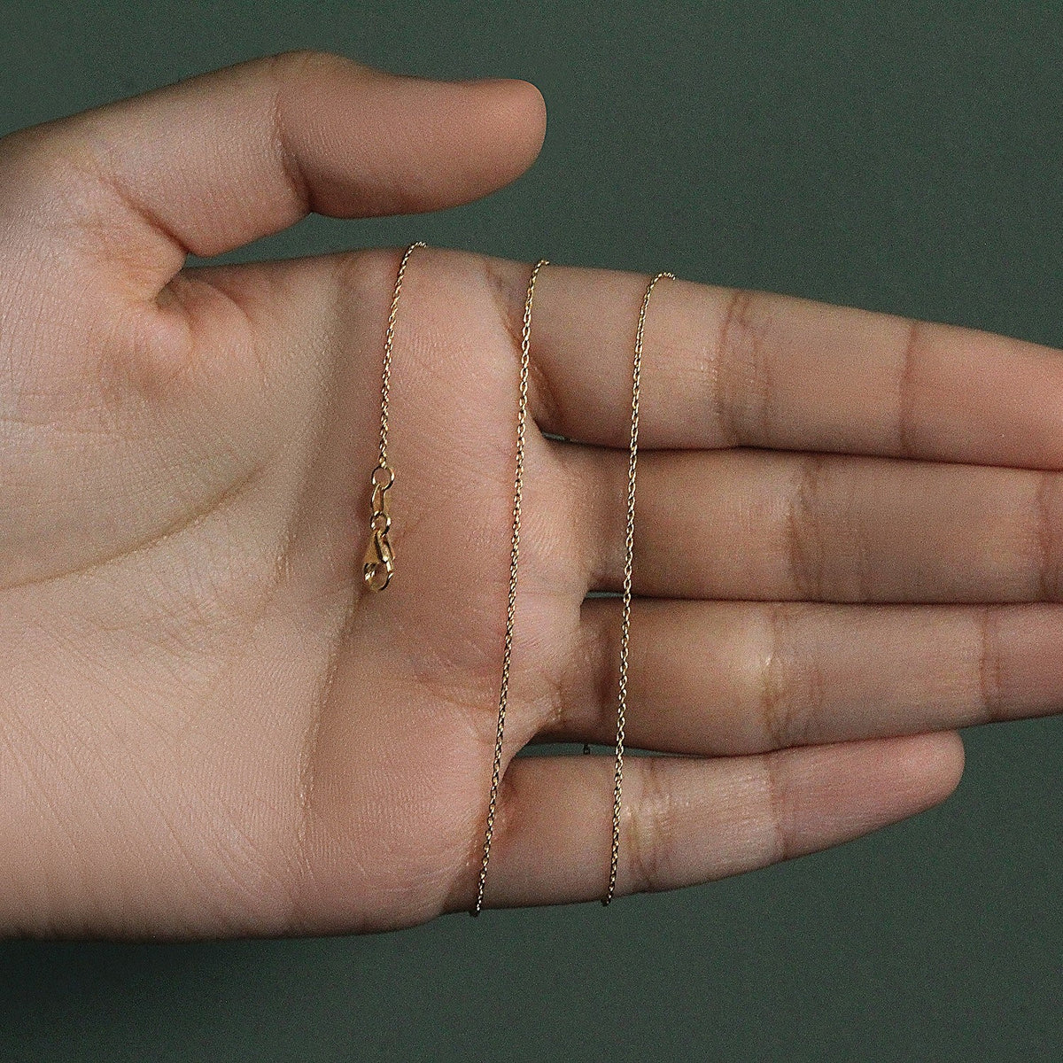 18k Yellow Gold Round Cable Link Chain (0.97 mm) - LinkagejewelrydesignLinkagejewelrydesign