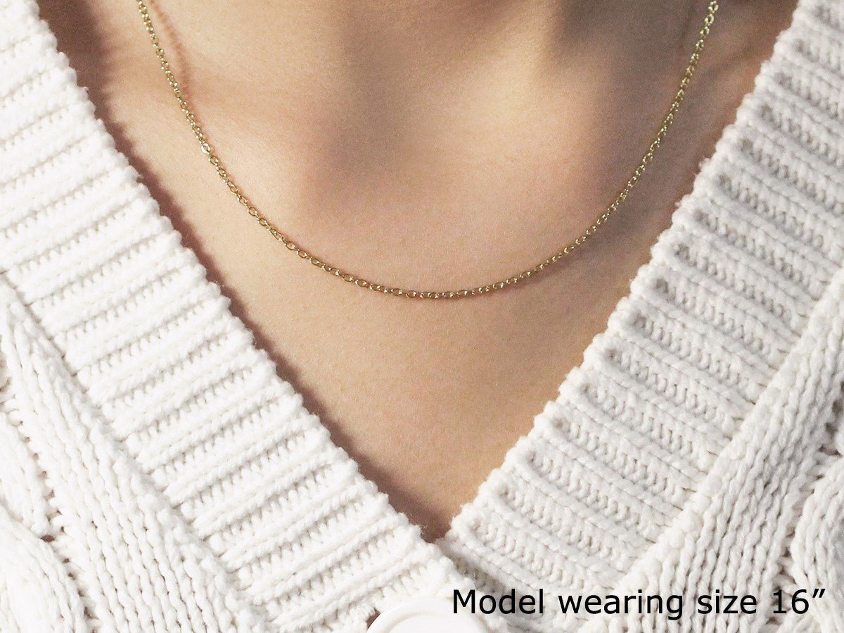 18k Yellow Gold Round Cable Link Chain (1.50 mm) - LinkagejewelrydesignLinkagejewelrydesign