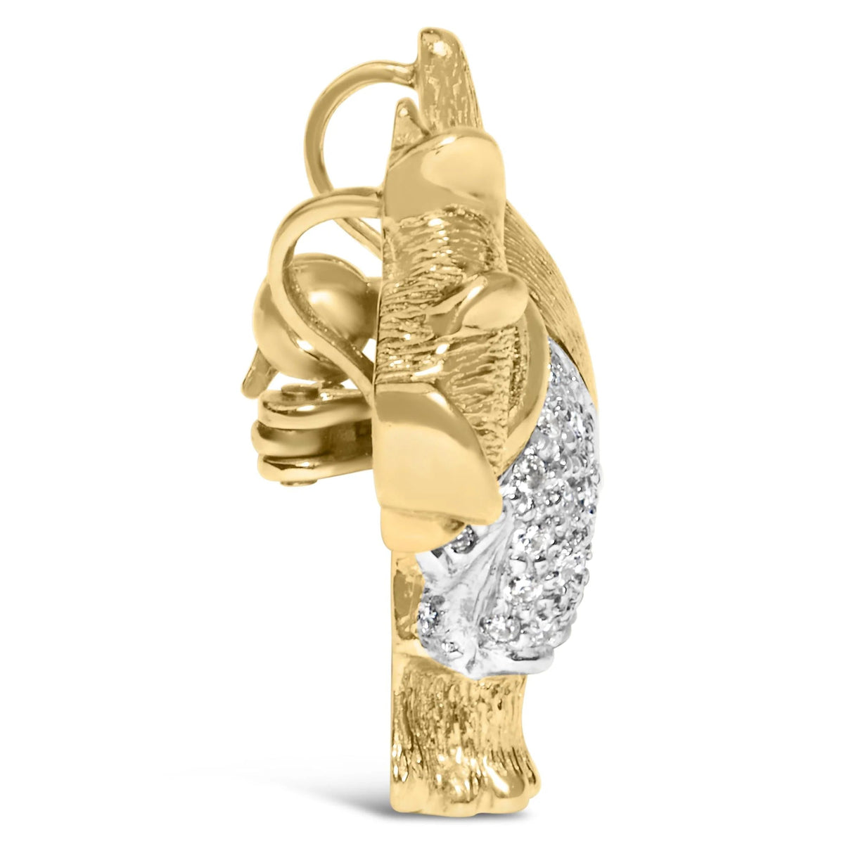 18K Yellow Gold1/3 Cttw Diamond Scottish Terrier Brooch Pin and Pendant with Satin Finish (G - H Color, VS2 - SI1 Clarity) - NO CHAIN INCLUDED - LinkagejewelrydesignLinkagejewelrydesign