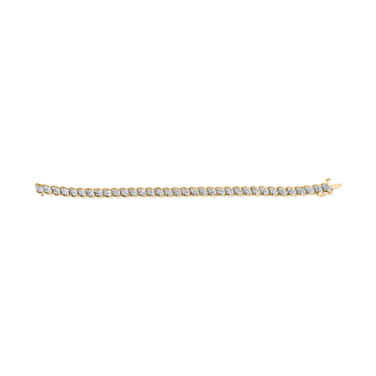 10K Yellow Gold 2.00 Cttw Round-Cut Diamond Link 7.5&quot; Bracelet (J-K Color, I2-I3 Clarity)