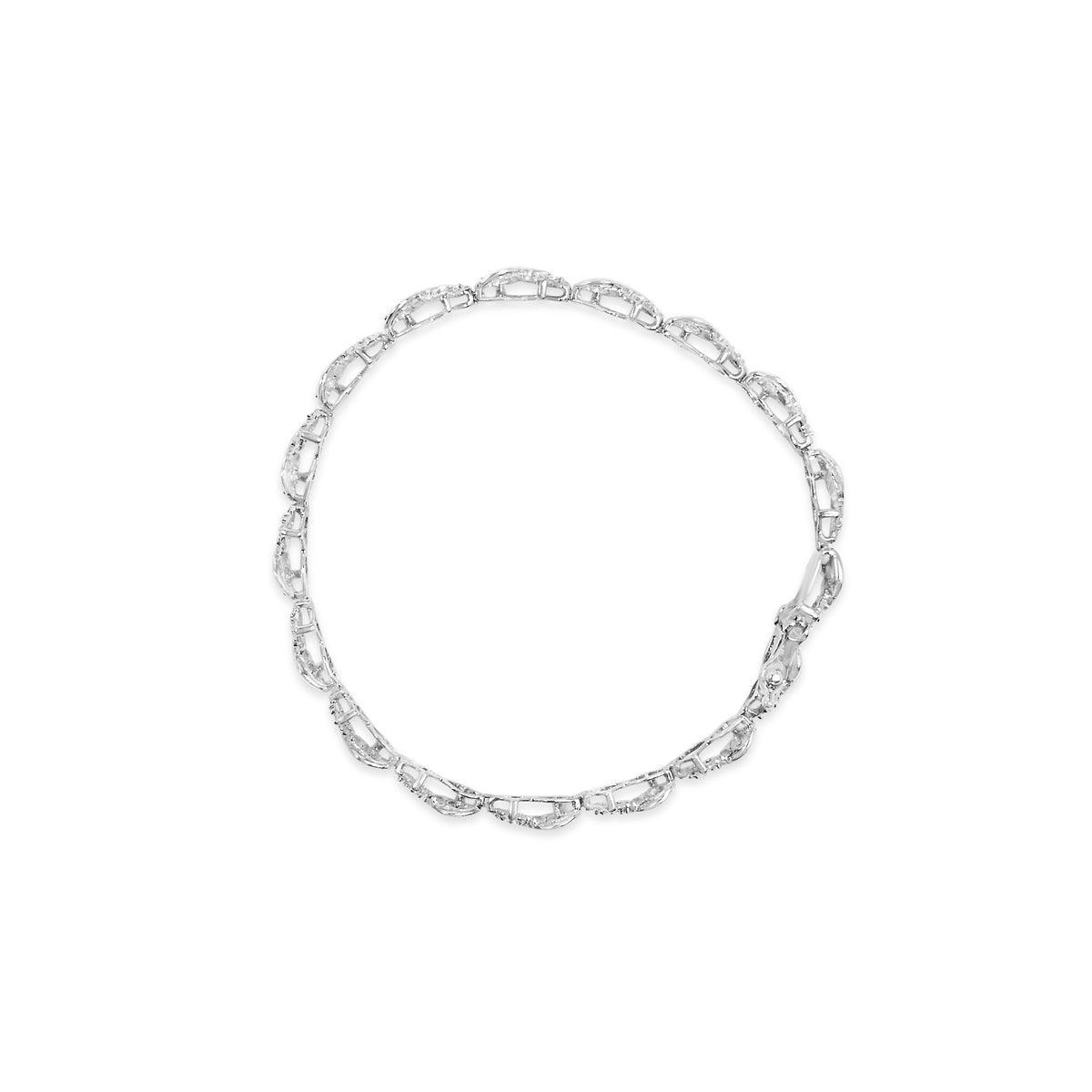 10k White Gold 1/2 Cttw Diamond Infinity Weave Link Bracelet (I-J Color, SI2-I1 Clarity) - 7&quot;