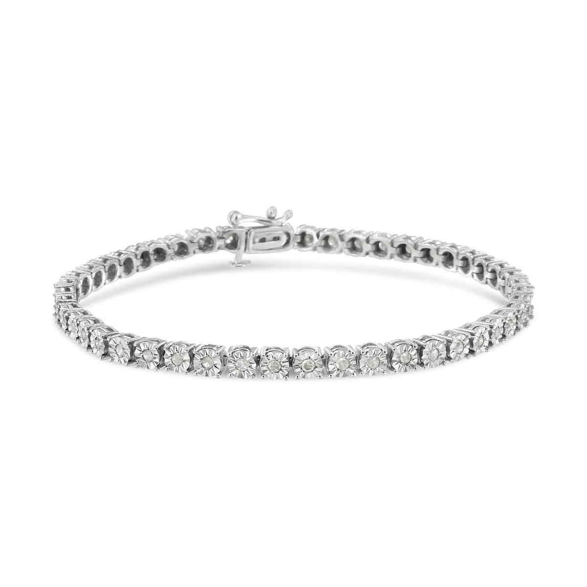 .925 Sterling Silver 1.0 Cttw Diamond Miracle Tennis Bracelet (I-J Color, I3 Clarity) - 7&quot;