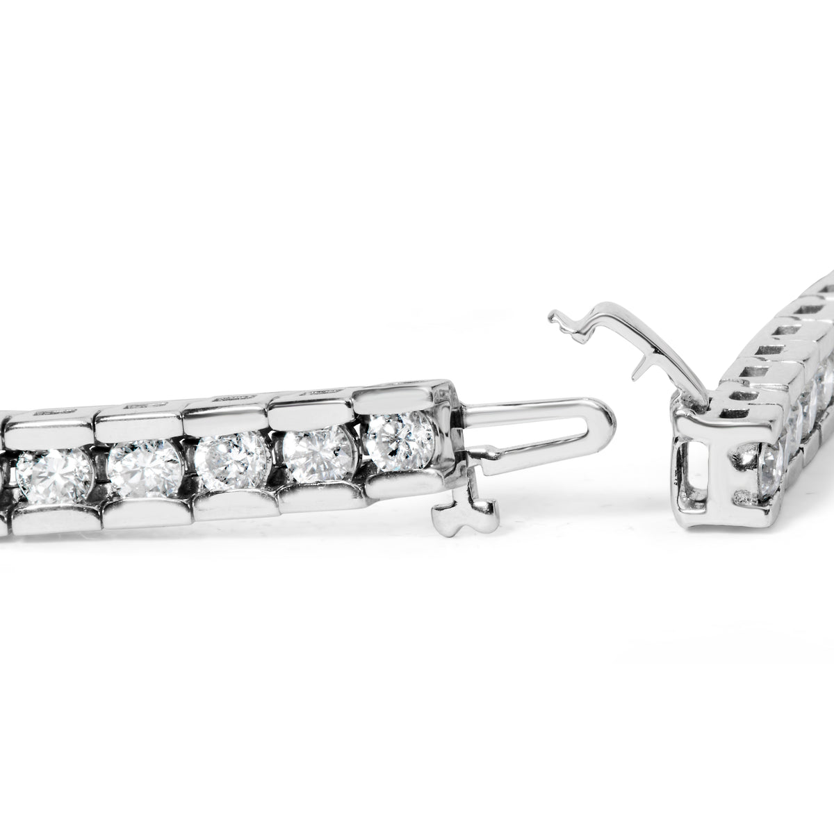 IGI Certified 14K White Gold 6.0 Cttw Channel Set Round Diamond Tennis Bracelet (I-J Color, I1-I2 Clarity) - 7&quot; Inches