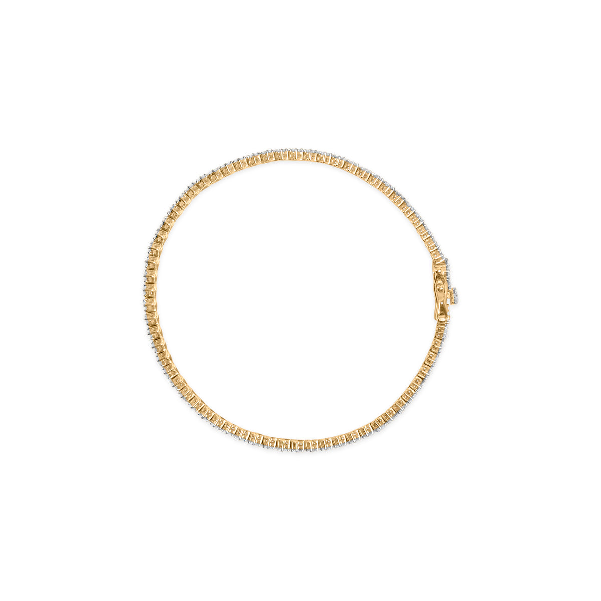 14K Yellow Gold 4.00 Cttw Diamond Trio Cluster Link Bracelet (H-I Color, I1-I2 Clarity) - 7&quot;