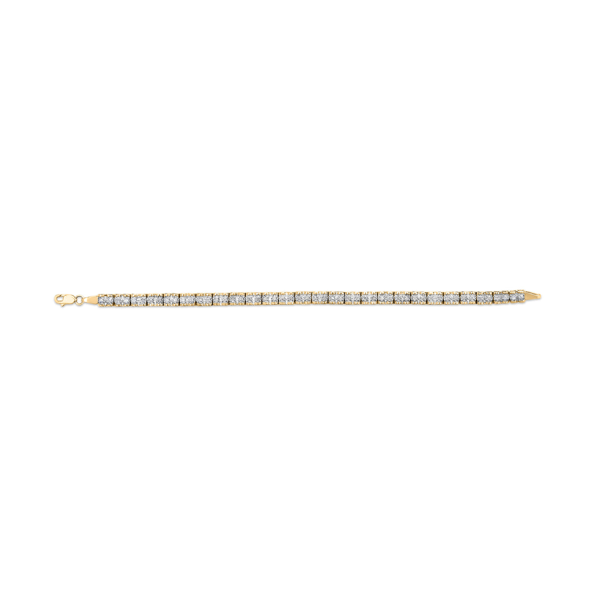 10K Yellow Gold 1.00 Cttw Round-Cut Diamond Link Bracelet (I-J Color, I3-Promo Clarity) - Size 7&quot;