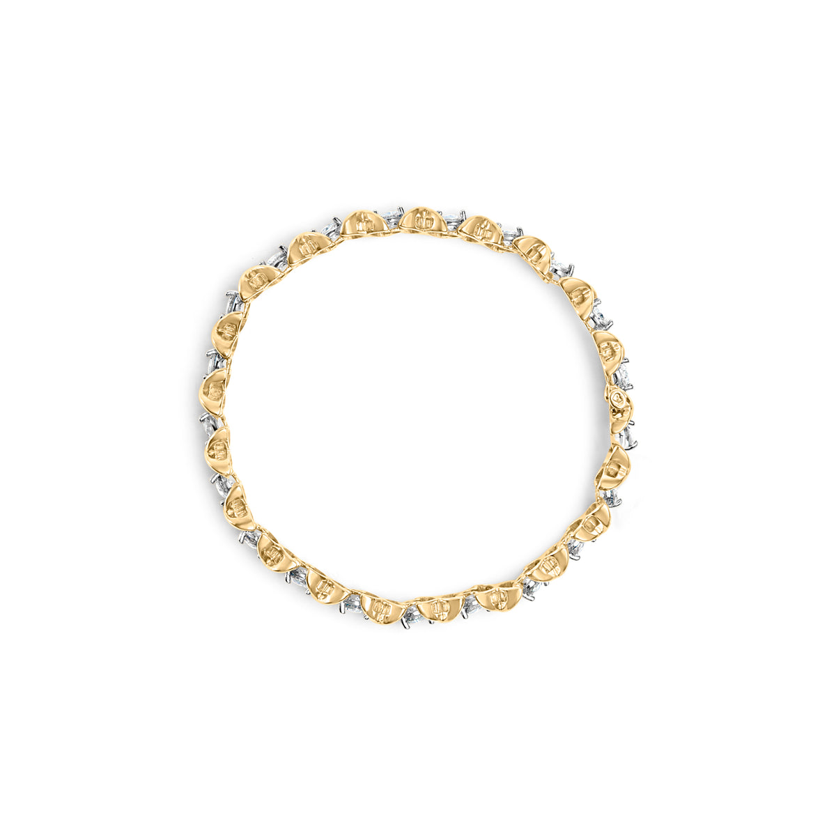 14K Yellow Gold 5.00 Cttw Round-Cut Diamond X-Link 7.5&quot; Bracelet (J-K Color, I1-I2 Clarity)