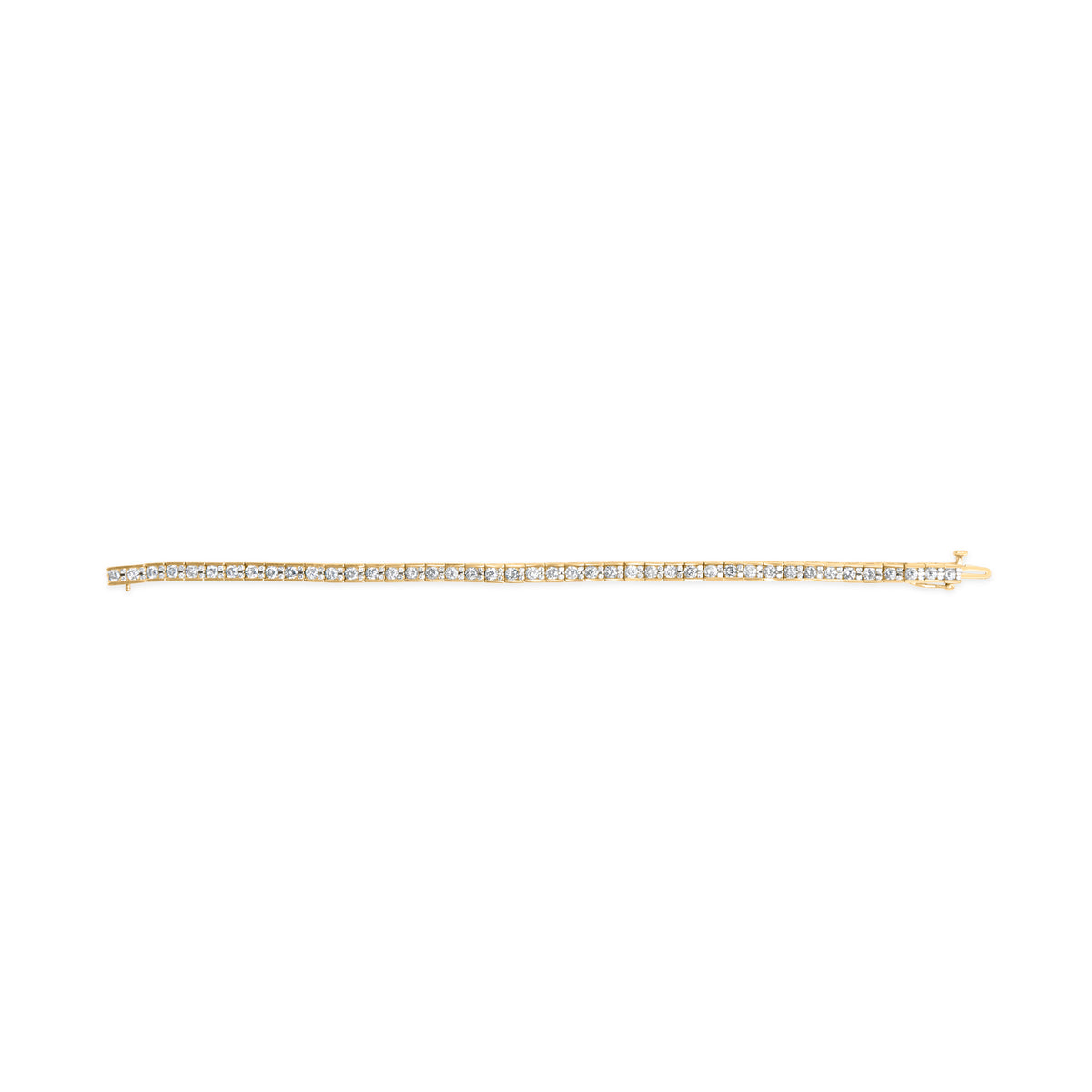 10K Yellow Gold 4.00 Cttw Channel Set Round Diamond Tennis 7&quot; Bracelet (J-K Color, I1-I2 Clarity)