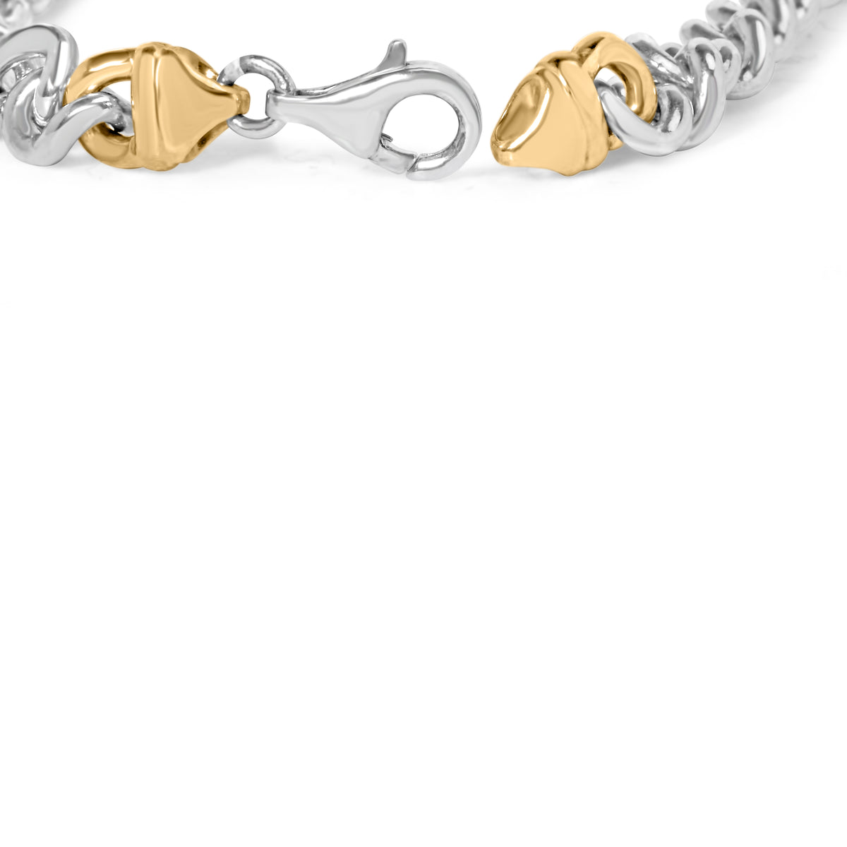 10K Yellow Gold Plated .925 Sterling Silver 1/5 Cttw Diamond Curb Chain Bracelet (J-K Color, I2-I3 Clarity) - 7.5 Inches