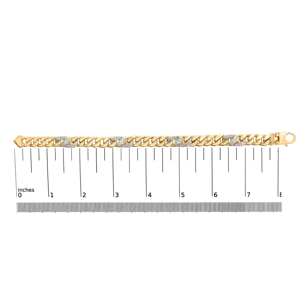 10K Yellow Gold 1.00 Cttw Diamond Miami Cuban Link Men&#39;s Bracelet (H-I Color, I1-I2 Clarity) - 8.5 Inches