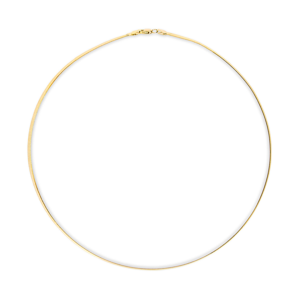 Unisex Solid 14K Yellow Gold 2.8mm Imperial Herringbone Chain Necklace - 18&quot; Inches