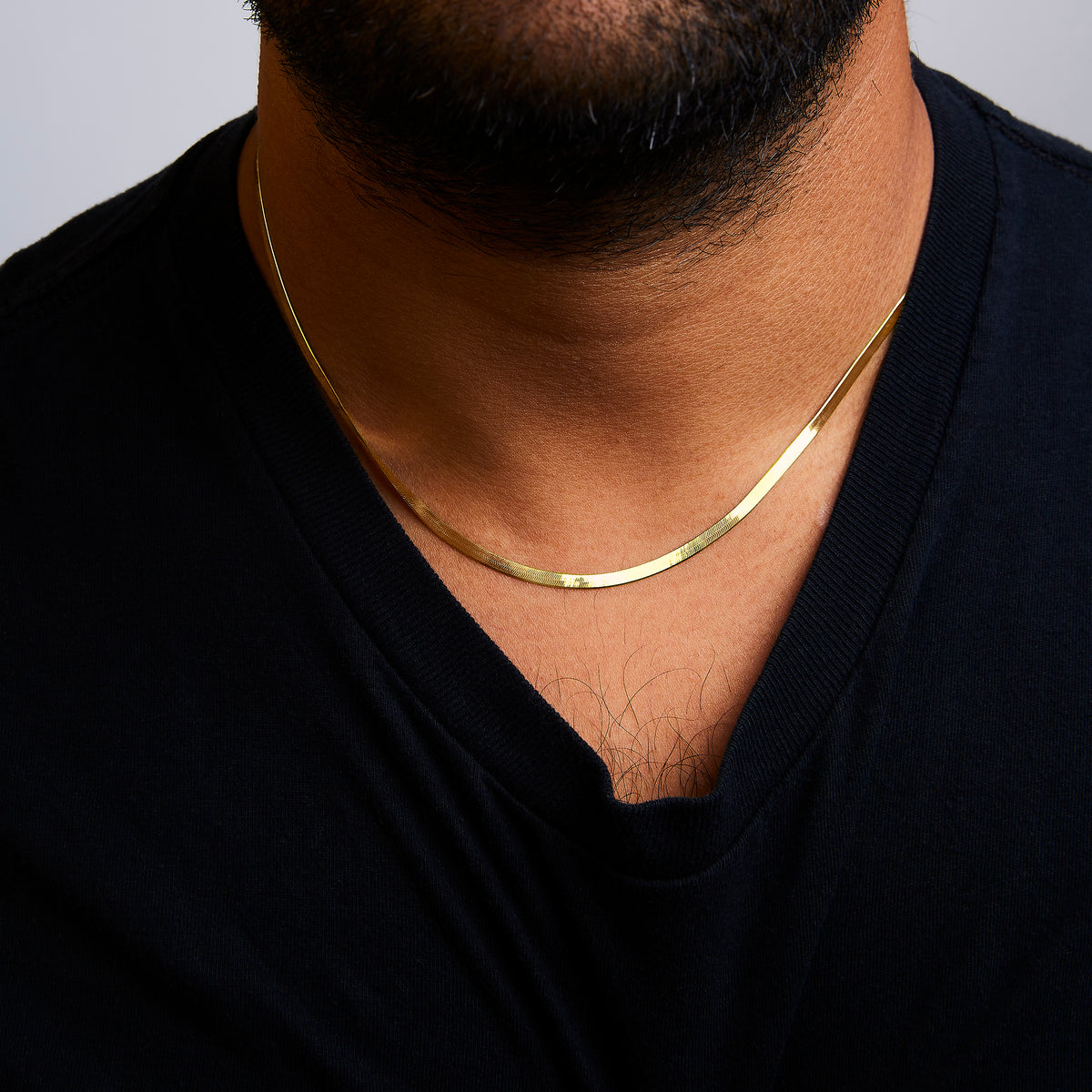 Unisex Solid 14K Yellow Gold 2.8mm Imperial Herringbone Chain Necklace - 18&quot; Inches