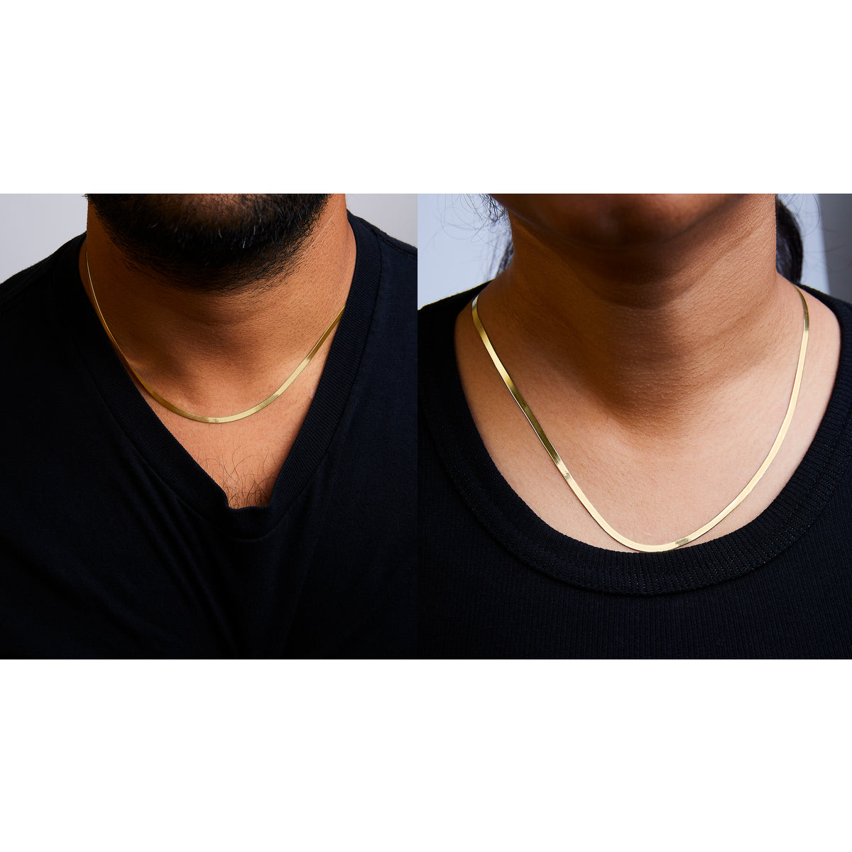 Unisex Solid 14K Yellow Gold 2.8mm Imperial Herringbone Chain Necklace - 18&quot; Inches