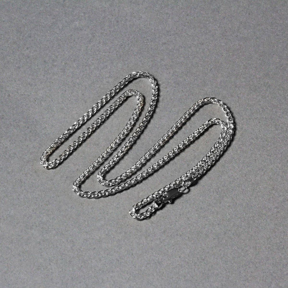 2.1mm 14k White Gold Round Wheat Chain - LinkagejewelrydesignLinkagejewelrydesign