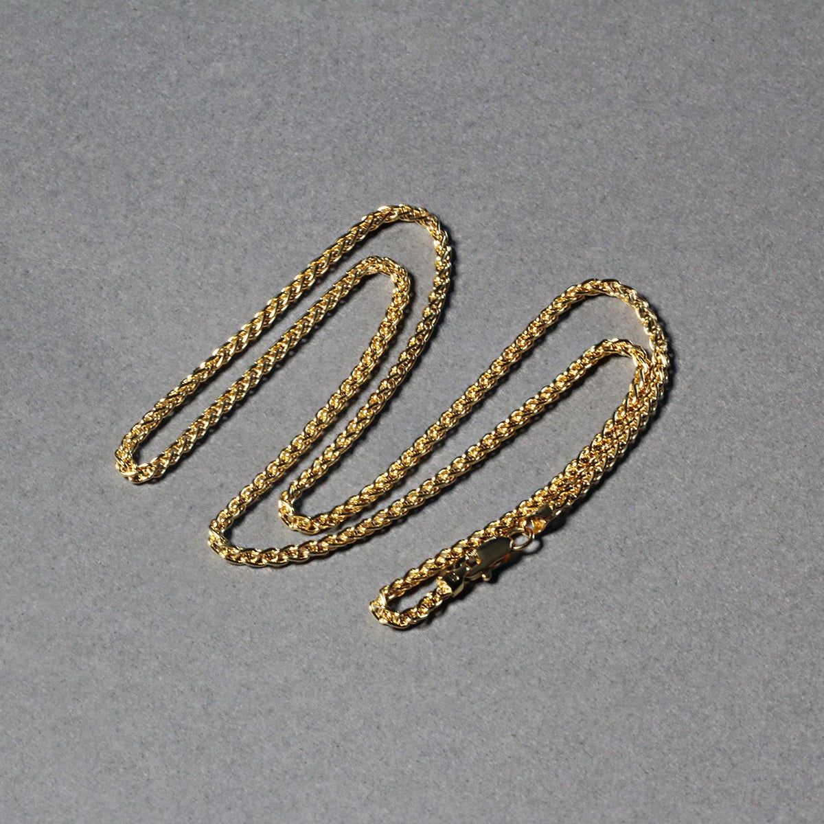 2.1mm 14k Yellow Gold Round Wheat Chain - LinkagejewelrydesignLinkagejewelrydesign
