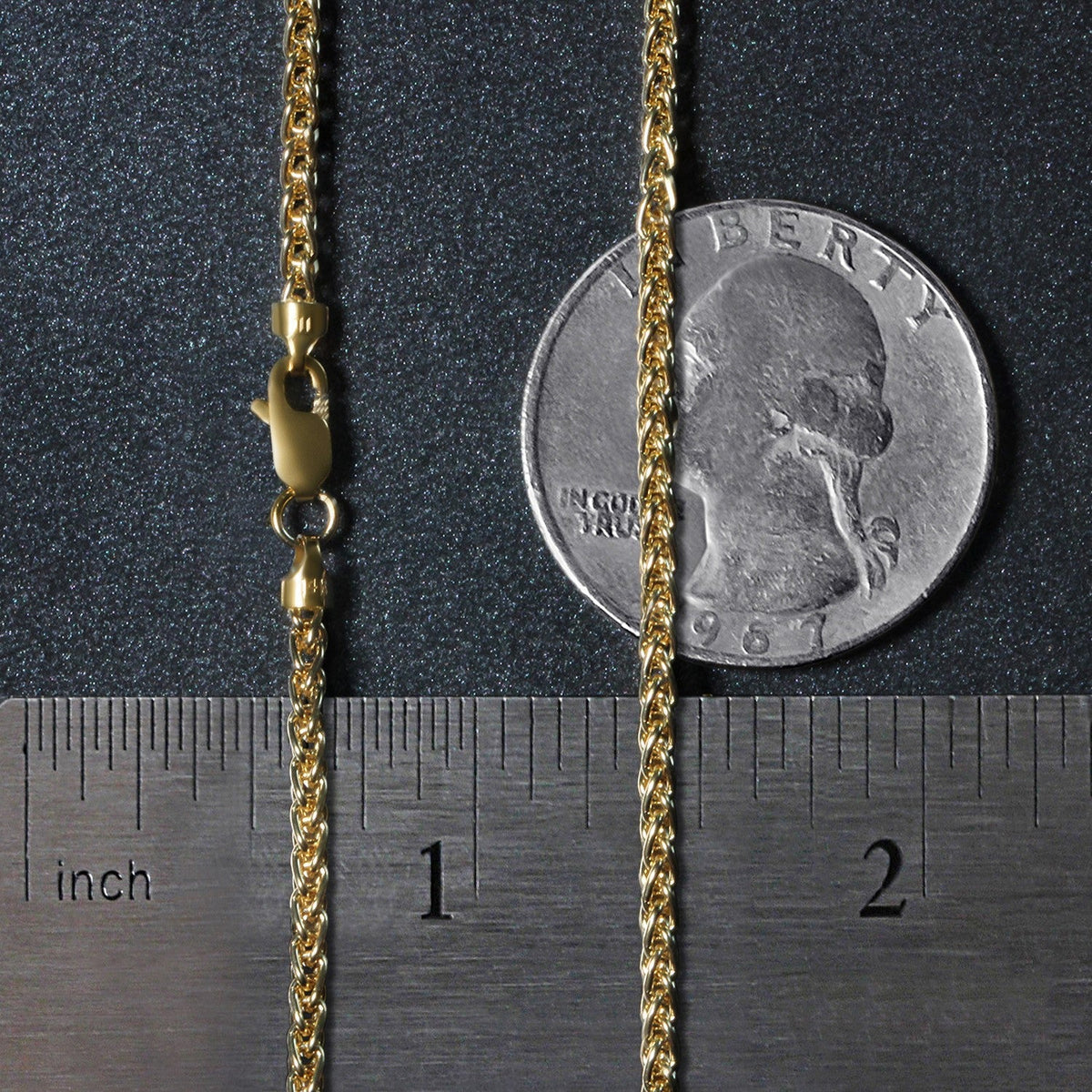 2.1mm 14k Yellow Gold Round Wheat Chain - LinkagejewelrydesignLinkagejewelrydesign