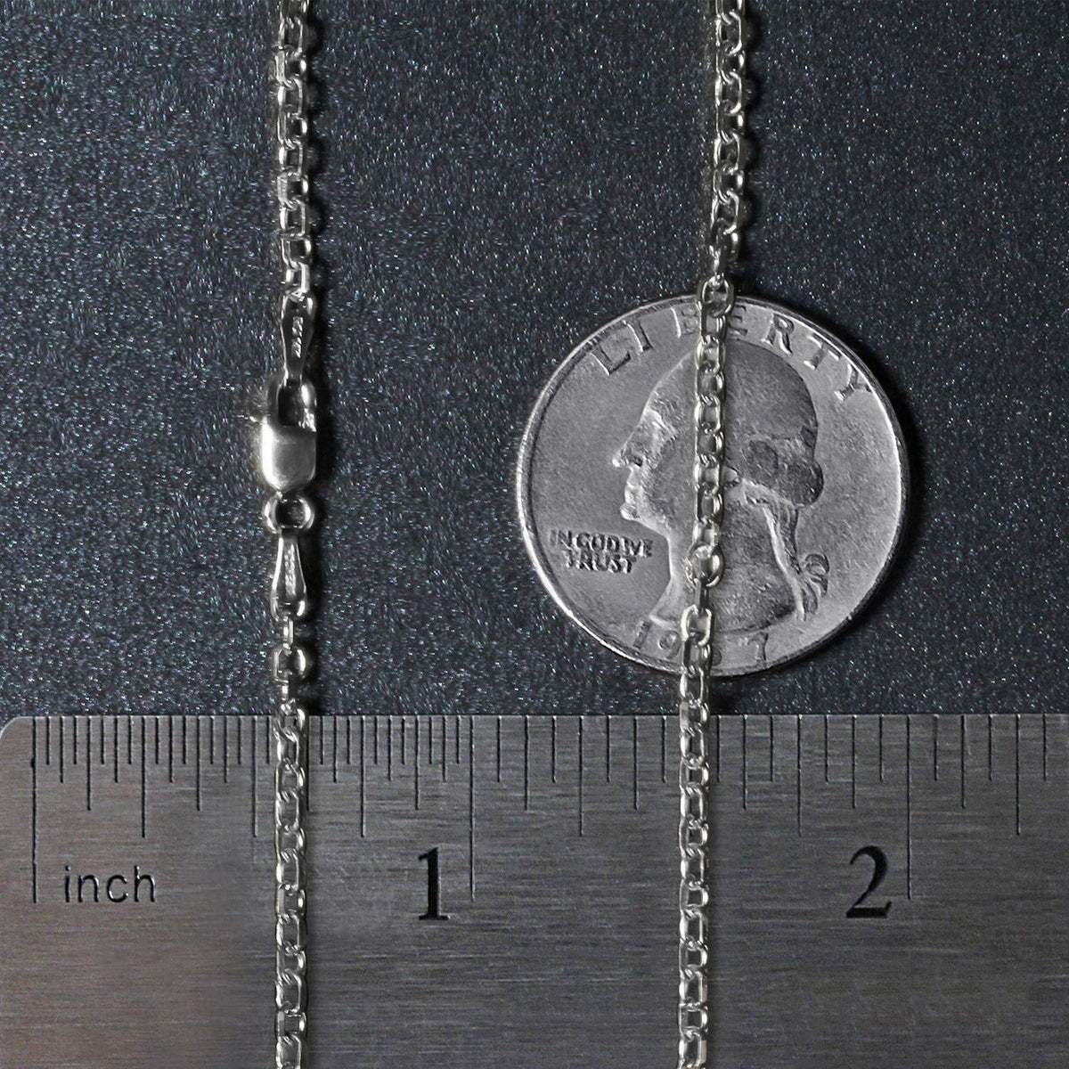 2.3mm 14k White Gold Diamond Cut Cable Link Chain - LinkagejewelrydesignLinkagejewelrydesign