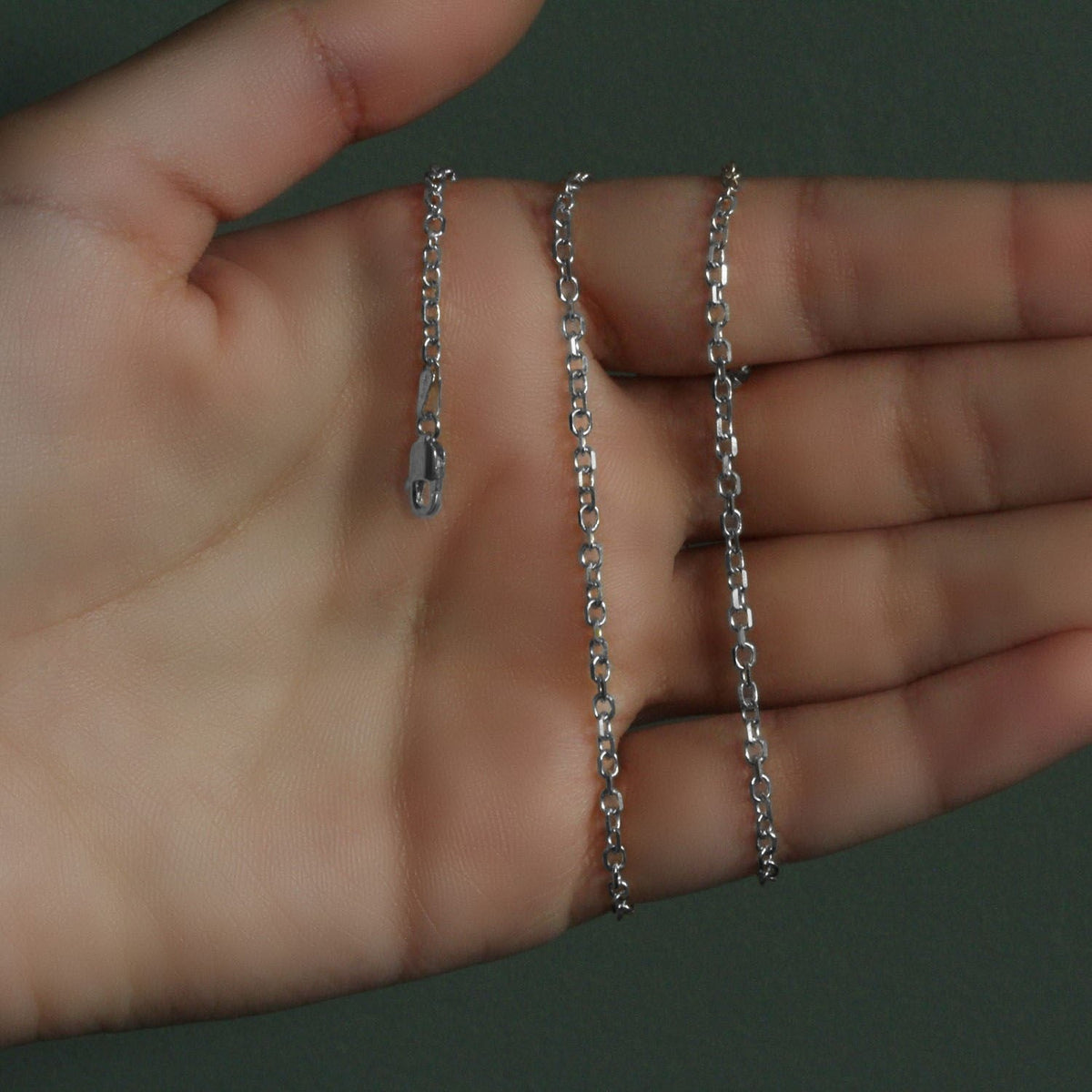 2.3mm 14k White Gold Diamond Cut Cable Link Chain - LinkagejewelrydesignLinkagejewelrydesign