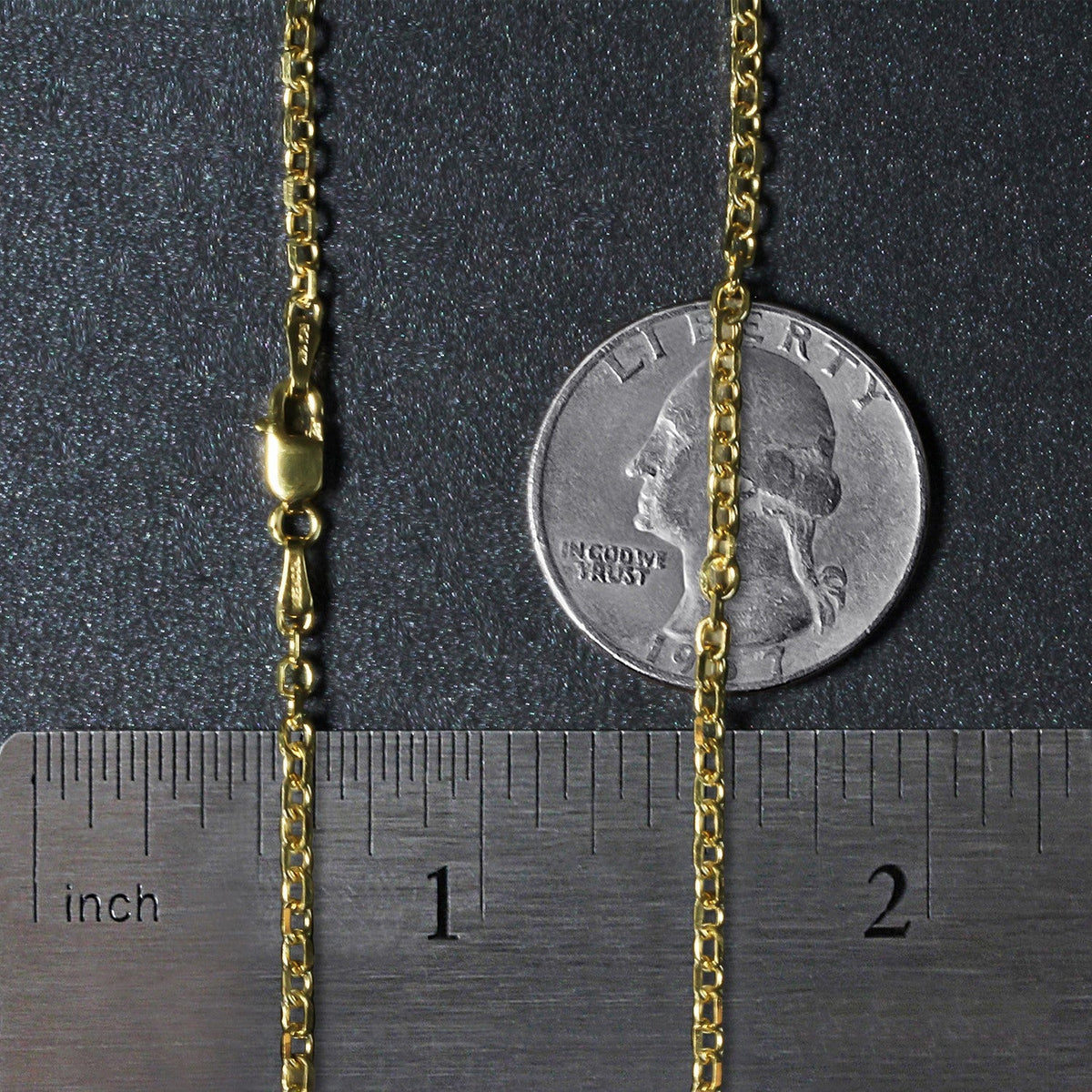 2.3mm 14k Yellow Gold Diamond Cut Cable Link Chain - LinkagejewelrydesignLinkagejewelrydesign