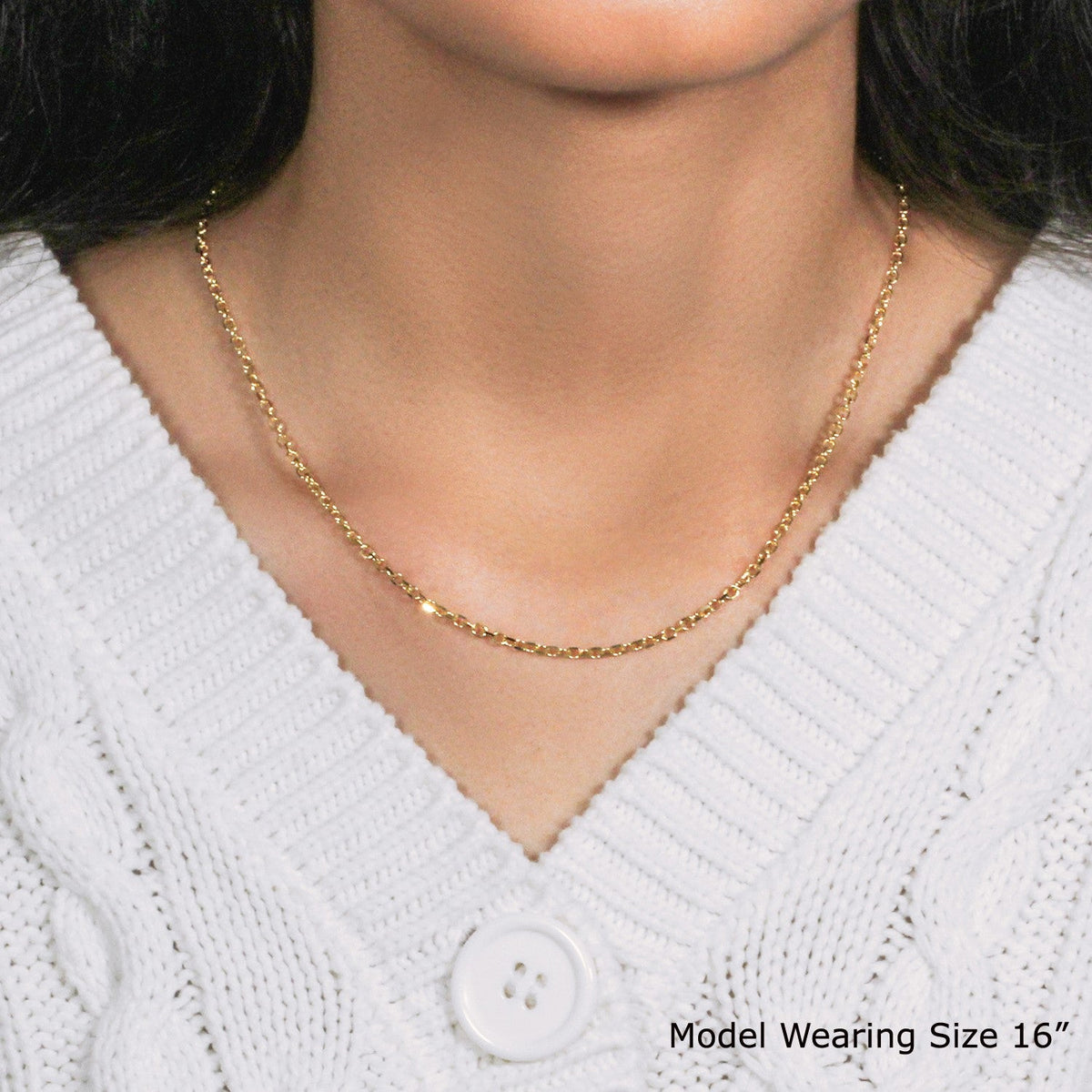 2.3mm 14k Yellow Gold Diamond Cut Cable Link Chain - LinkagejewelrydesignLinkagejewelrydesign