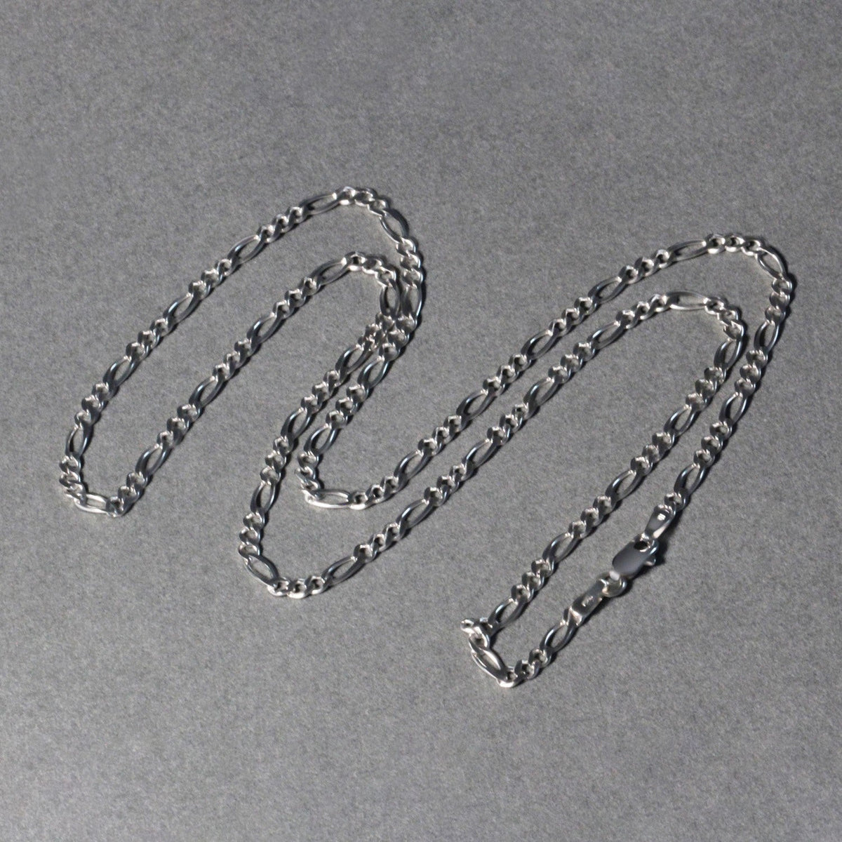 2.6mm 14k White Gold Solid Figaro Chain - LinkagejewelrydesignLinkagejewelrydesign