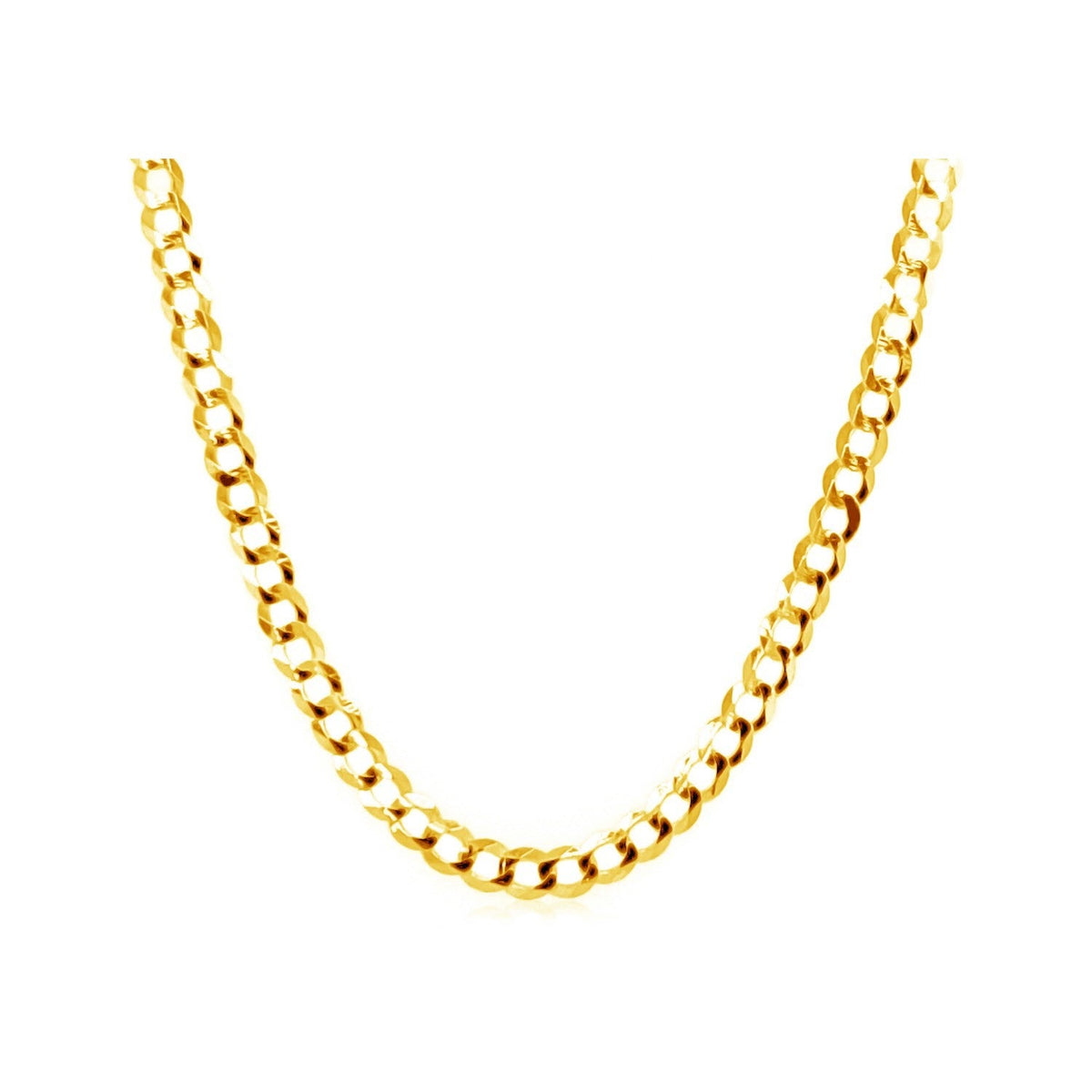 2.6mm 14k Yellow Gold Solid Curb Chain - LinkagejewelrydesignLinkagejewelrydesign