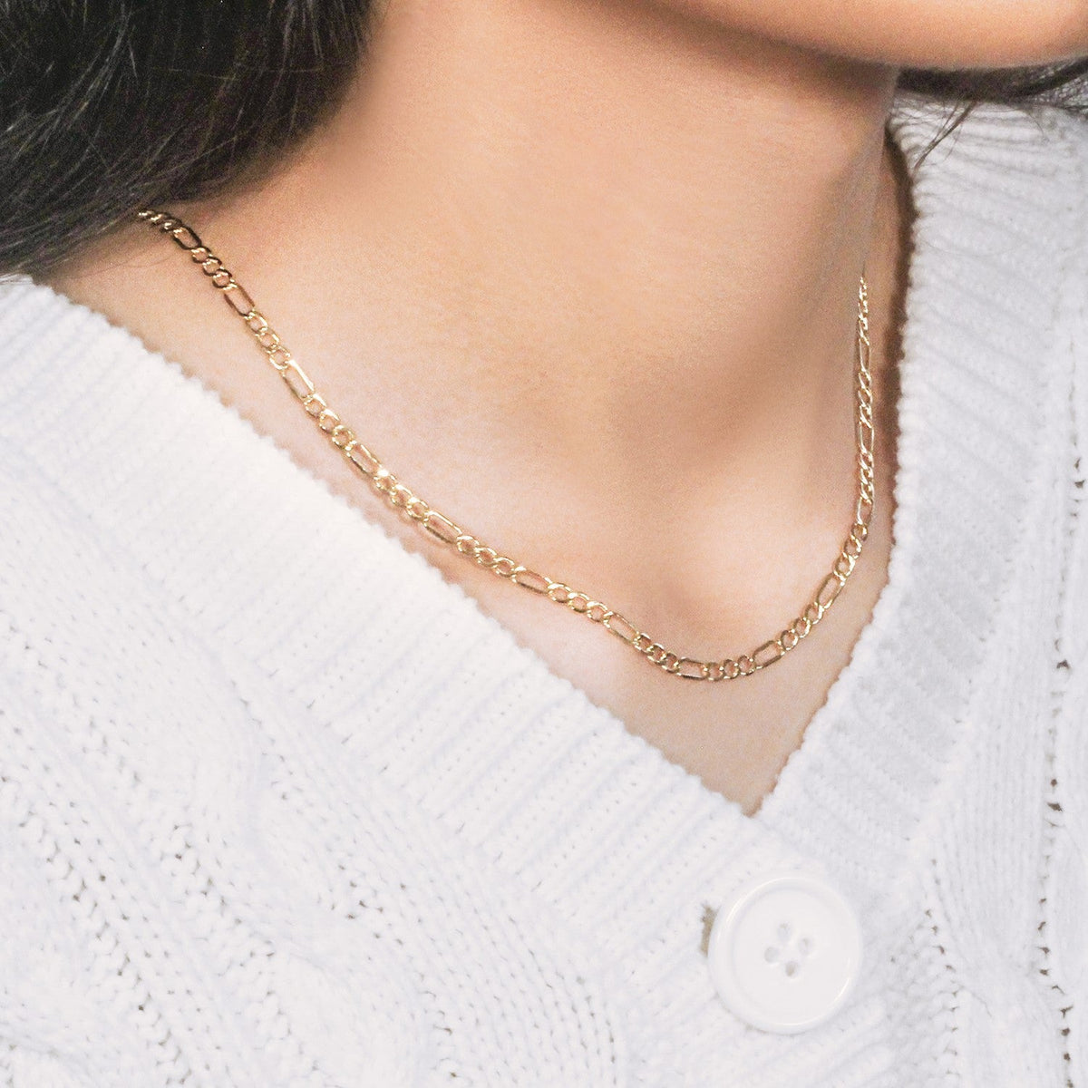 2.8mm 10k Yellow Gold Lite Figaro Chain - LinkagejewelrydesignLinkagejewelrydesign