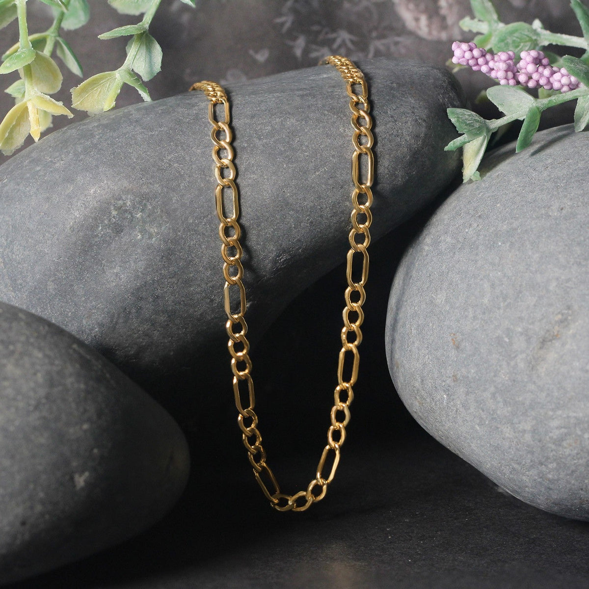 2.8mm 10k Yellow Gold Lite Figaro Chain - LinkagejewelrydesignLinkagejewelrydesign