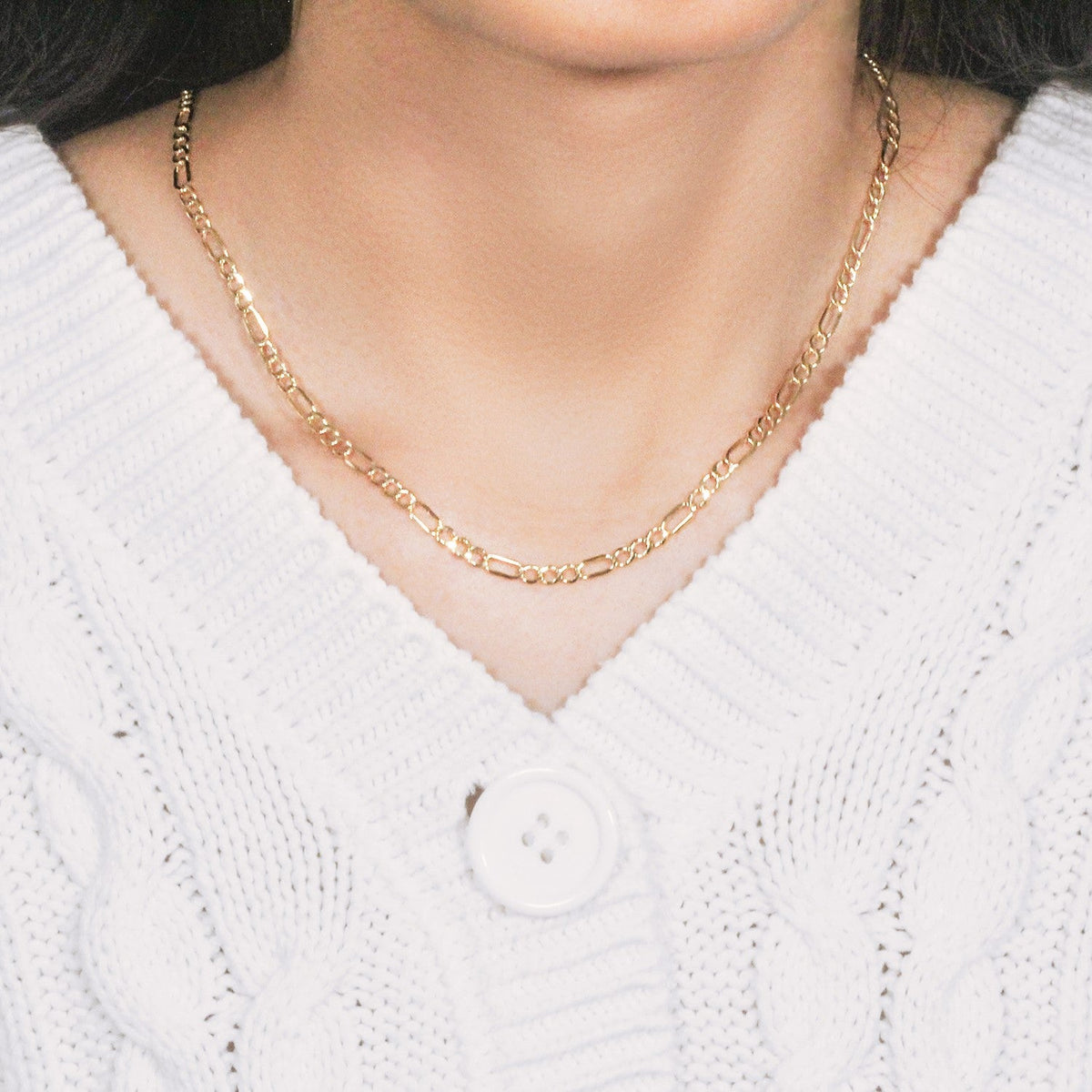 2.8mm 10k Yellow Gold Lite Figaro Chain - LinkagejewelrydesignLinkagejewelrydesign