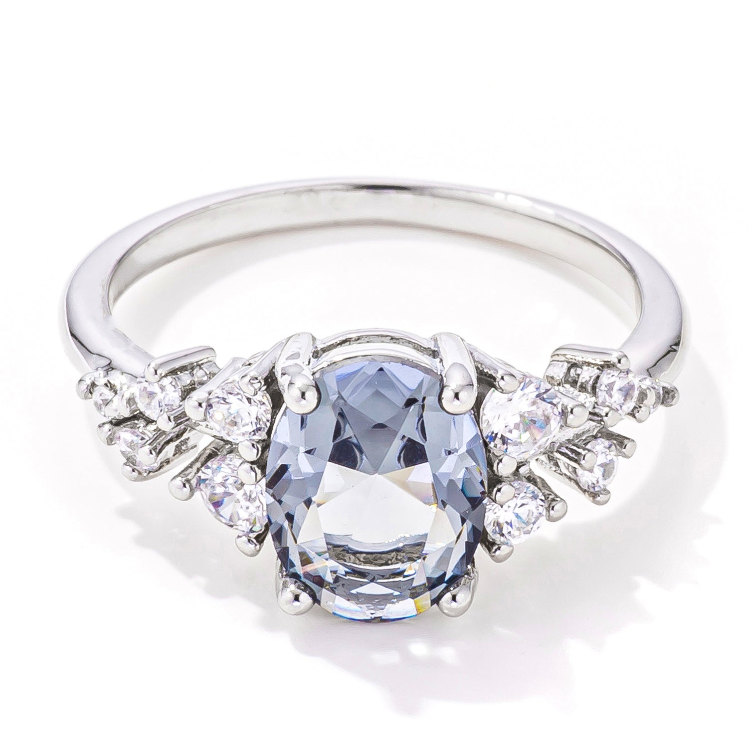 2.95ct. Captivating Grey CZ Engagement Ring, <b>Size 5</b> - LinkagejewelrydesignLinkagejewelrydesign