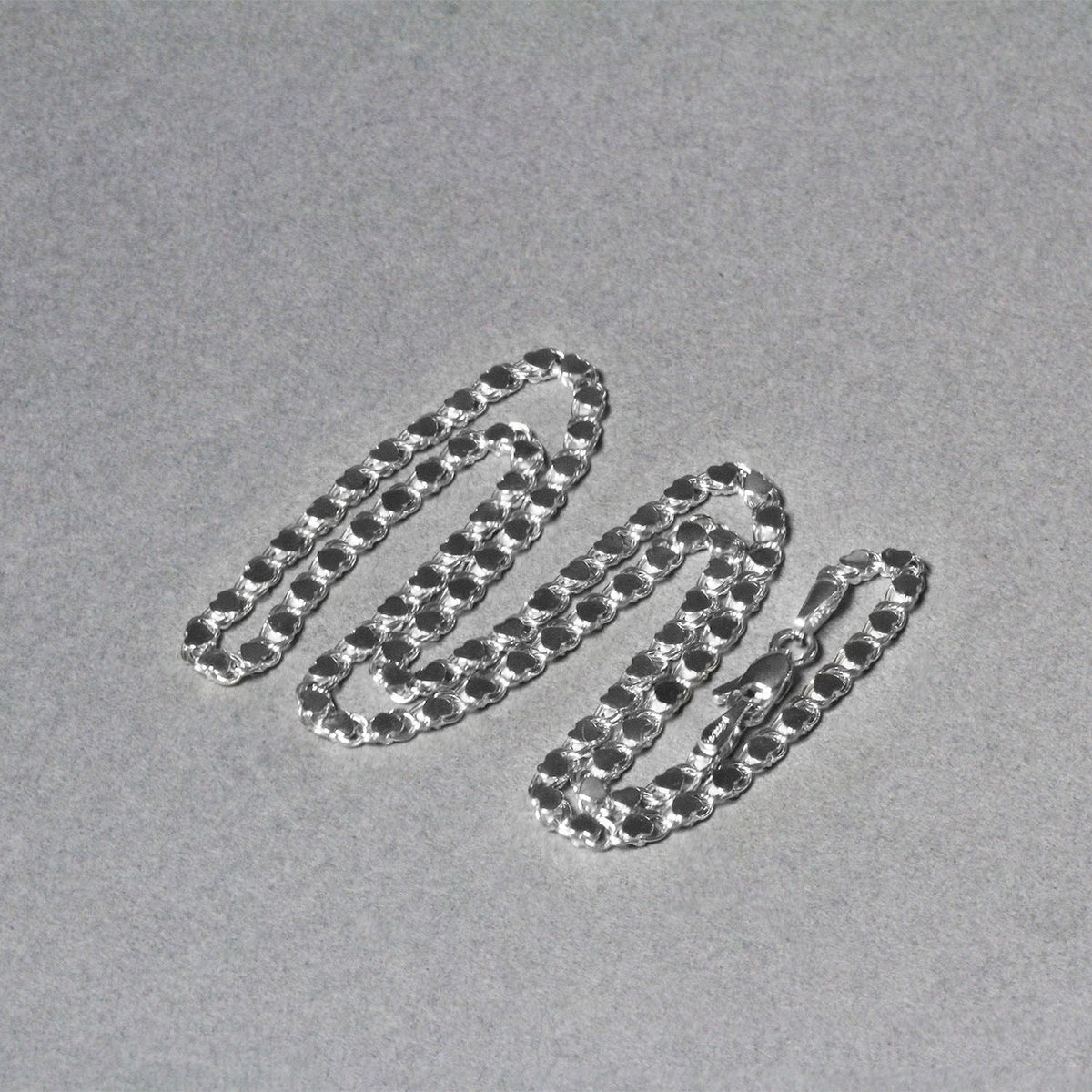 2.9mm 14k White Gold Heart Chain - LinkagejewelrydesignLinkagejewelrydesign