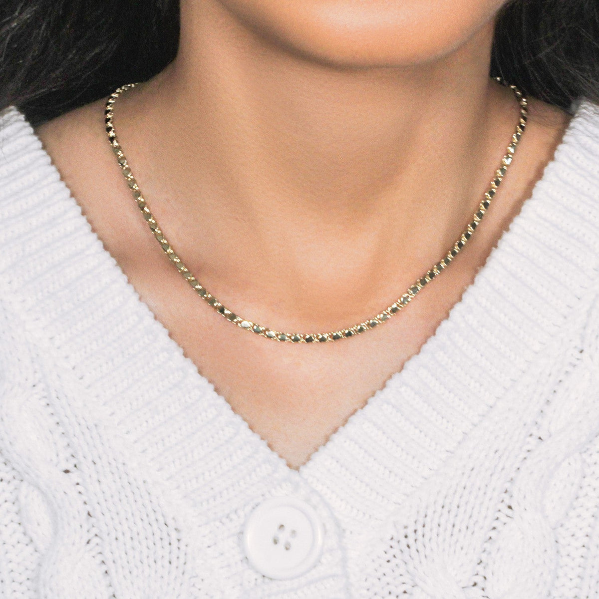 2.9mm 14k Yellow Gold Heart Chain - LinkagejewelrydesignLinkagejewelrydesign